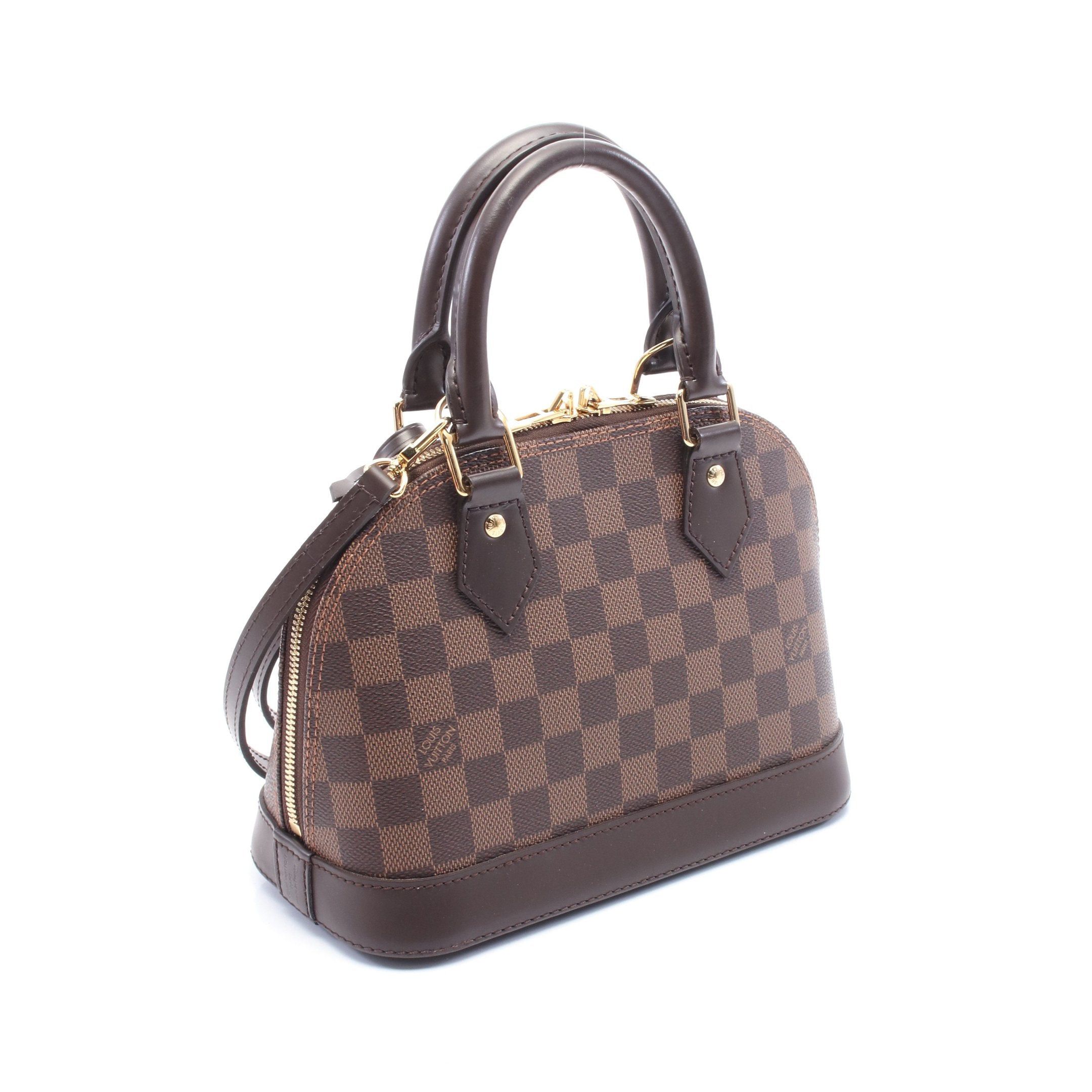 Louis Vuitton Louis Vuitton Alma Bb Damier Ebene Handbag Leather Brown Size ONE SIZE - 2 Thumbnail