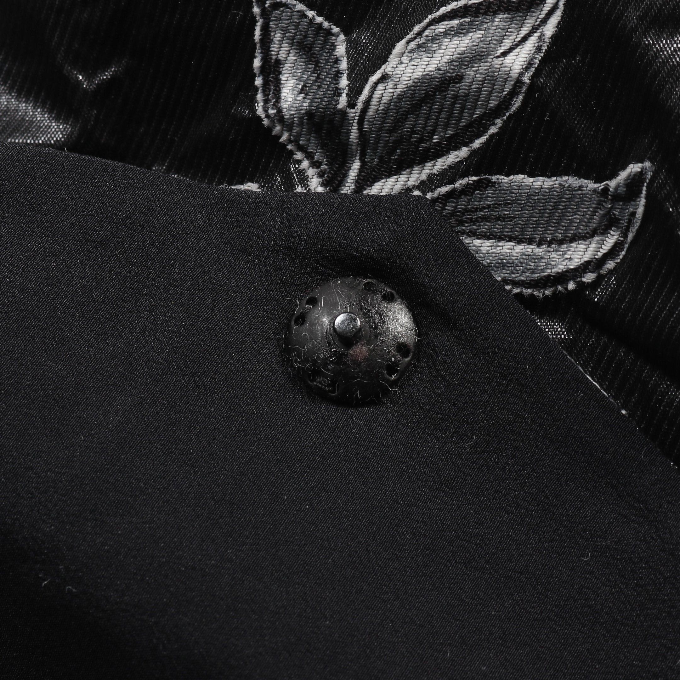 Fendi Fendi Jacket Floral Pattern Rayon Black Gray Hook Button Size ONE SIZE - 7 Thumbnail