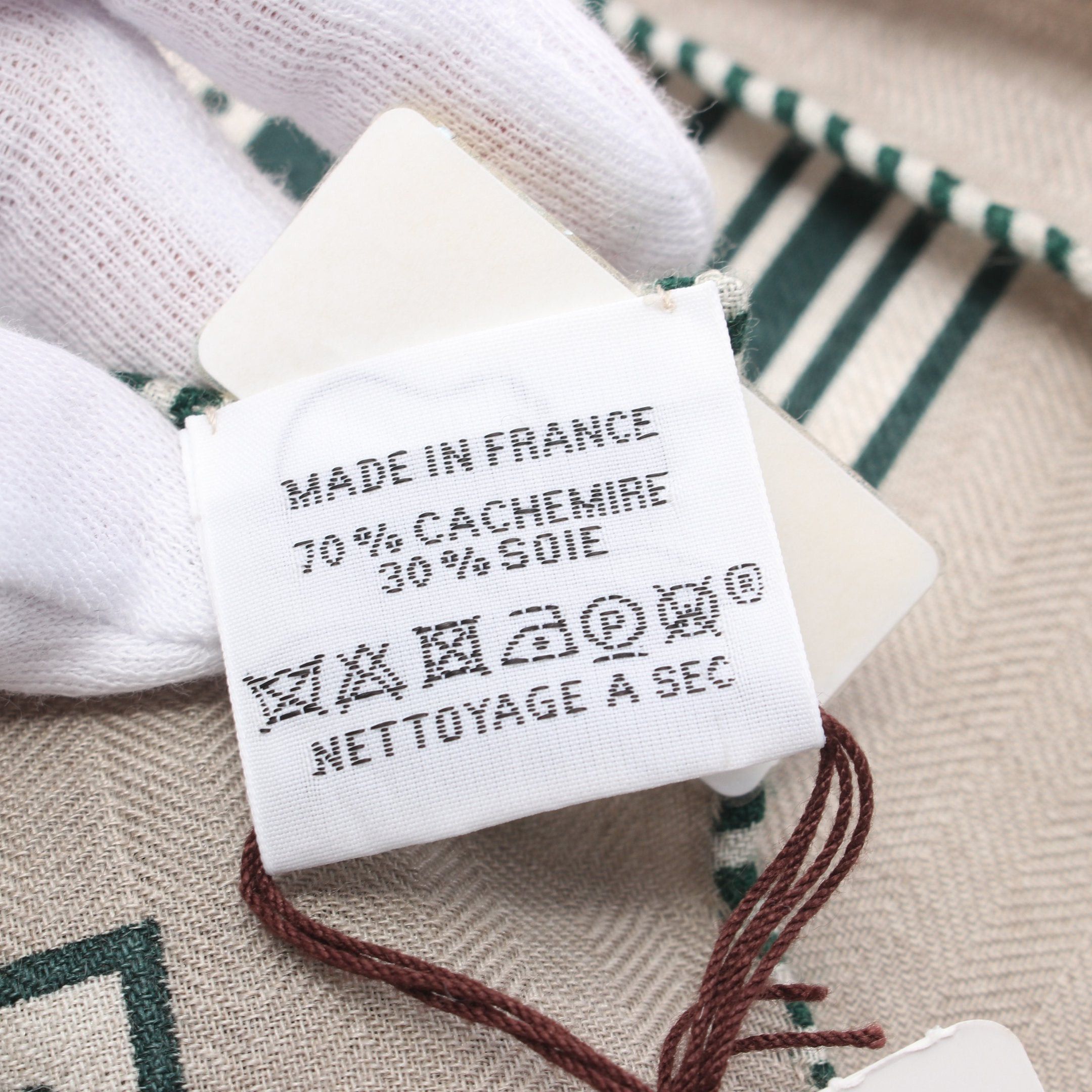 Hermes Hermes Carréjean Carres 140 Les Roues De Phaeton Scarf Shawl Cashmere Silk Gray Beige Dark Green Size ONE SIZE - 3 Thumbnail