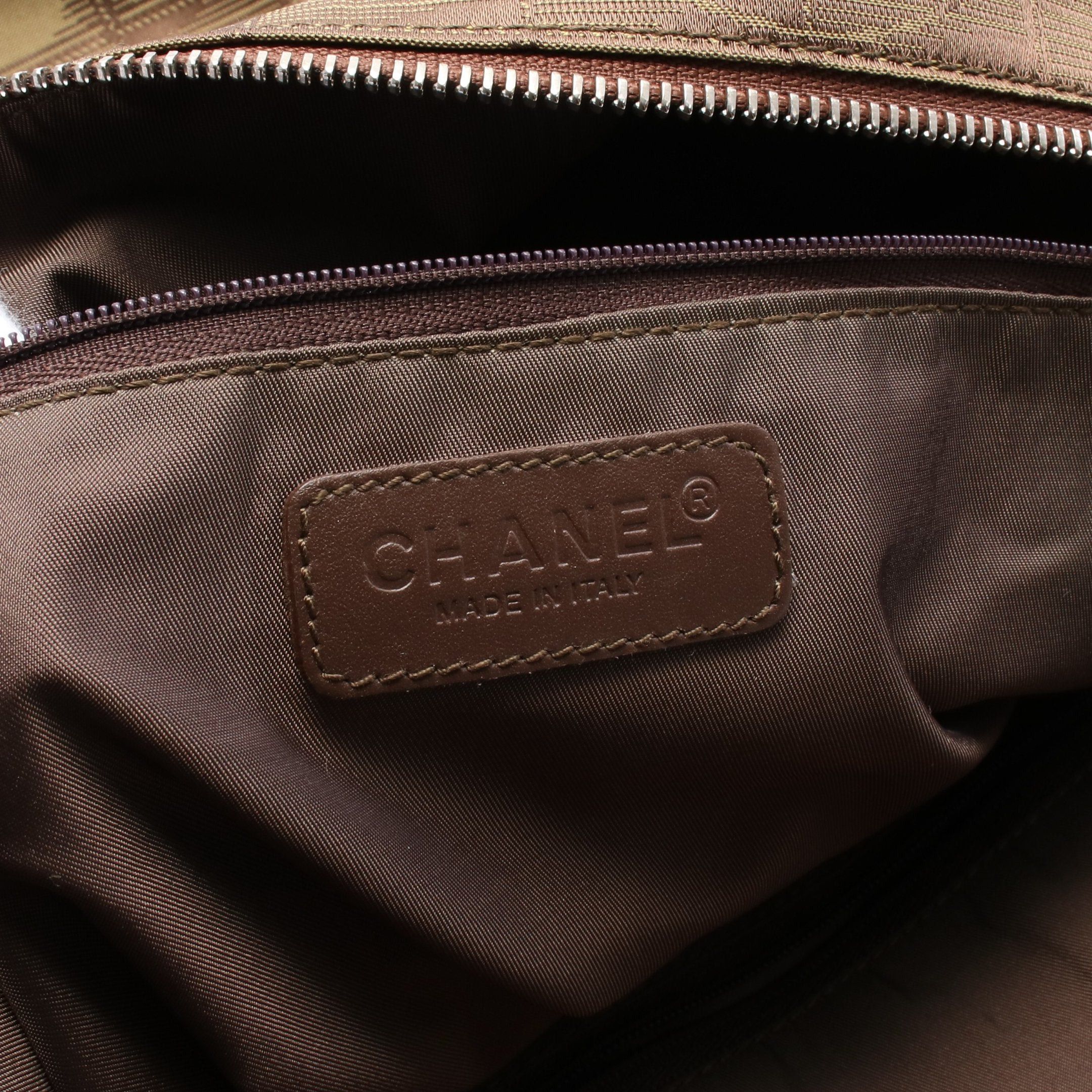 Chanel Chanel New Travel Line Gm Shoulder Bag Tote Nylon Canvas Leather Khaki Brown Silver Hardware Size ONE SIZE - 4 Thumbnail