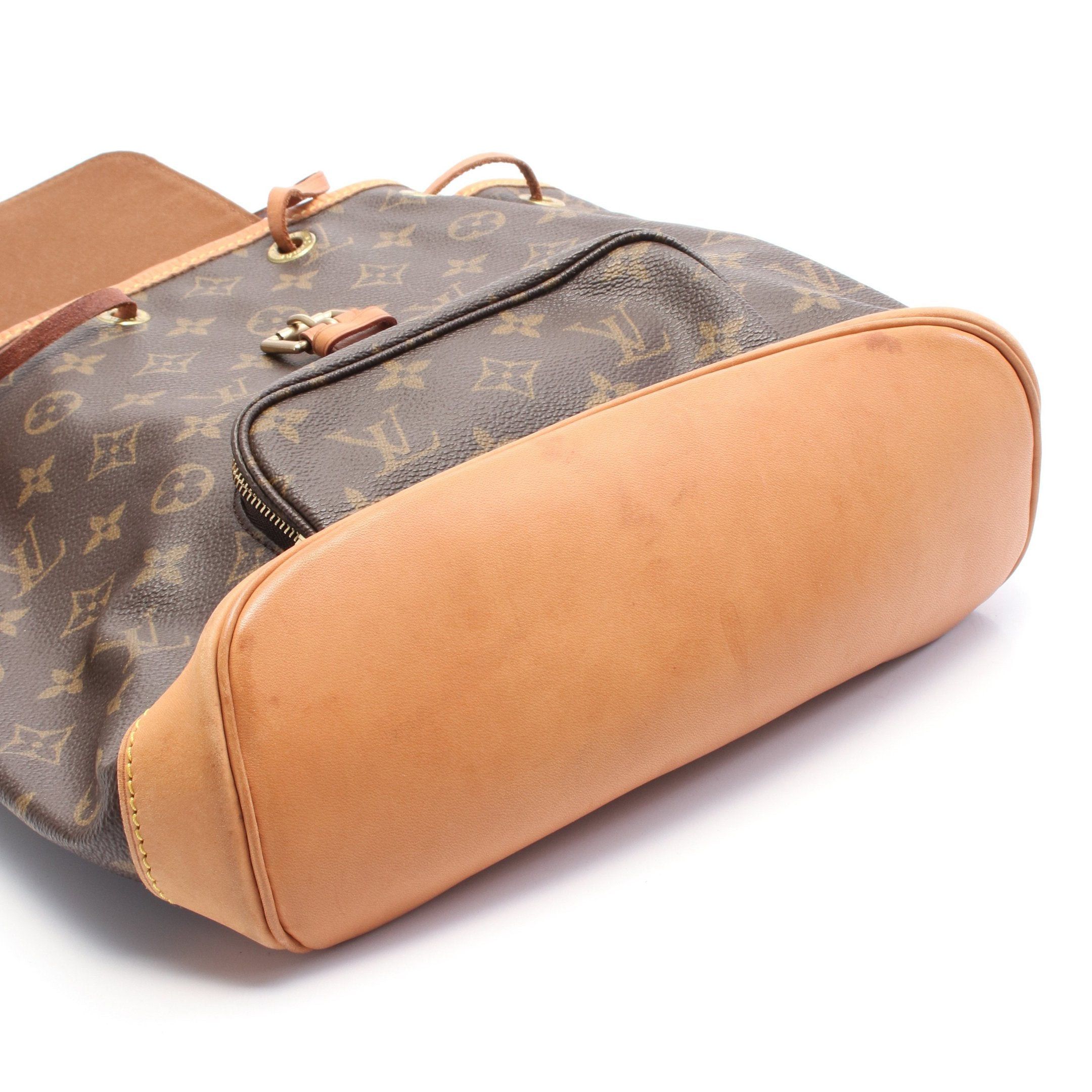 Louis Vuitton Louis Vuitton Montsouris Mm Monogram Backpack Rucksack Leather Brown Size ONE SIZE - 7 Thumbnail