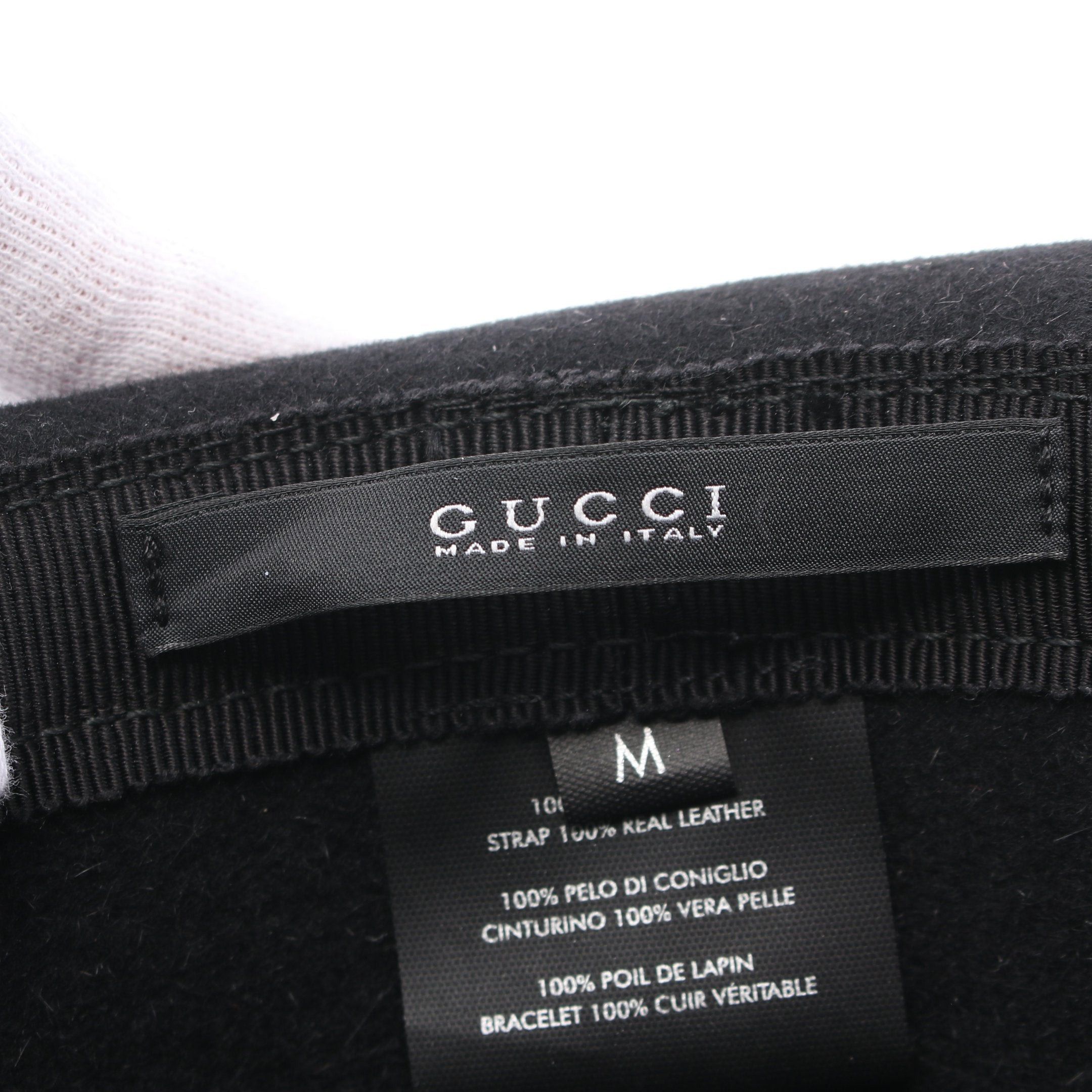 Gucci Gucci Hat Rabbit Fur Black Size ONE SIZE - 4 Thumbnail