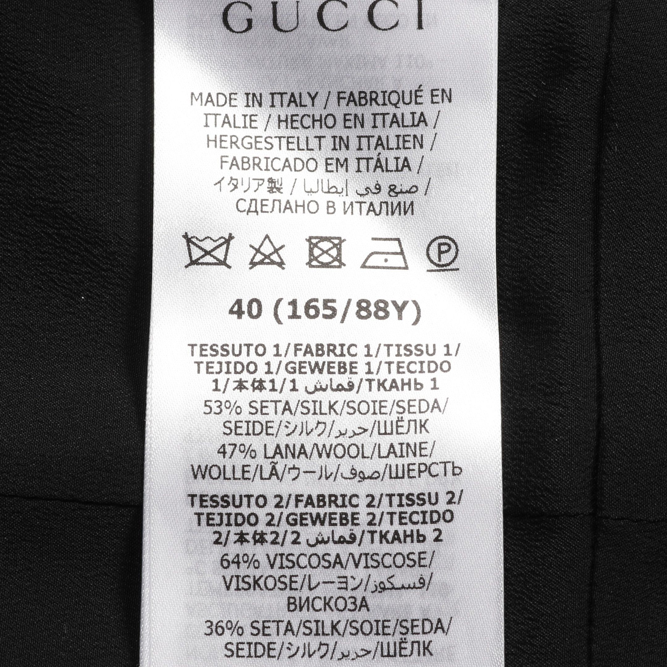 Gucci Gucci One Piece Rayon Silk Black Front Zip Size ONE SIZE - 4 Thumbnail