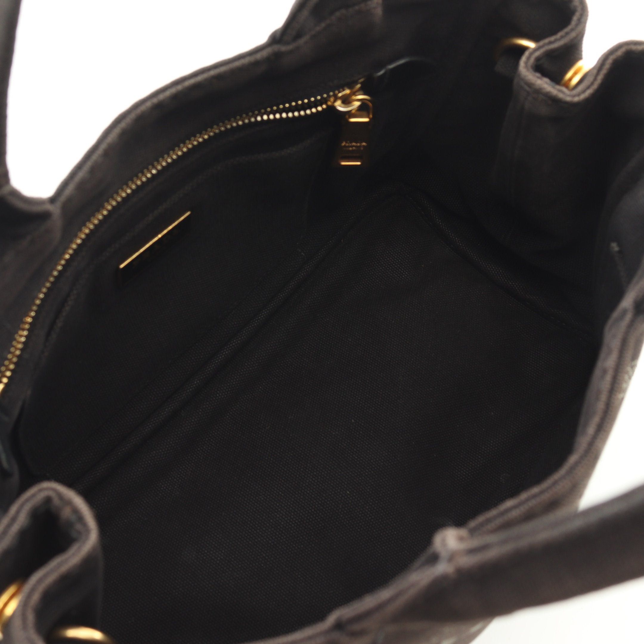 Prada Prada Canapa Kanapa Handbag Tote Bag Canvas Black Size ONE SIZE - 3 Thumbnail