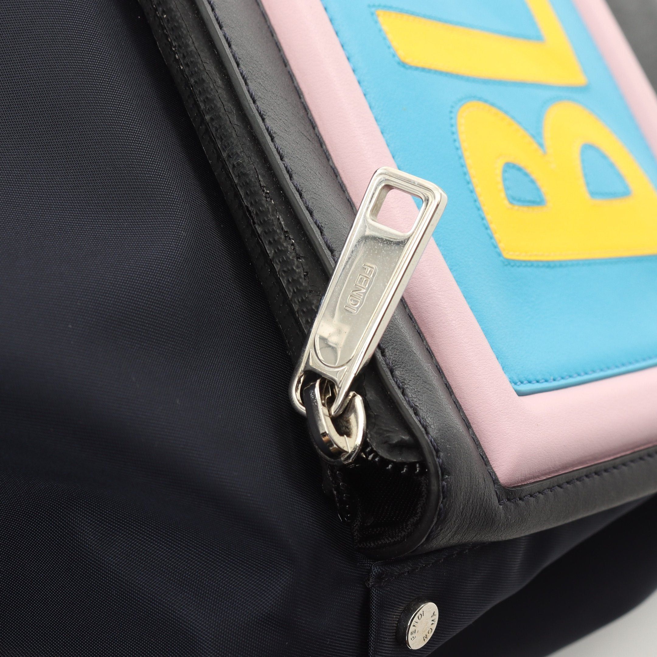 Fendi Fendi Vocabulary Blue Backpack Rucksack Nylon Leather Navy Multicolor Size ONE SIZE - 9 Thumbnail