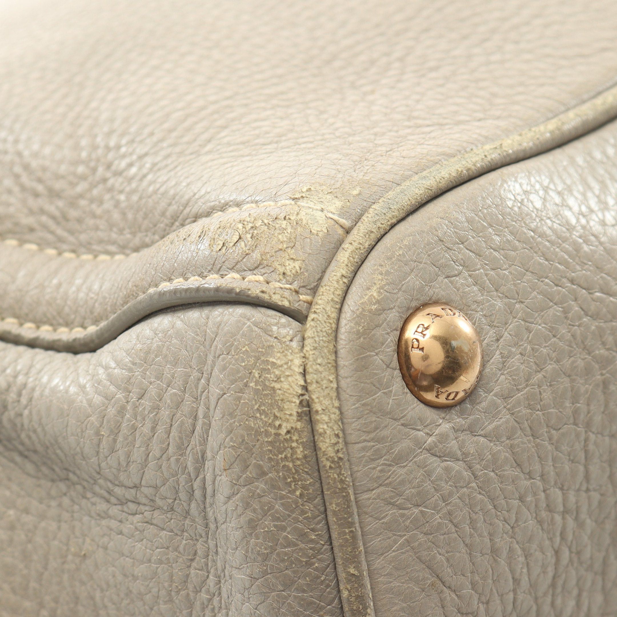 Prada Prada Handbag Tote Bag Deerskin Gray Beige Size ONE SIZE - 8 Thumbnail