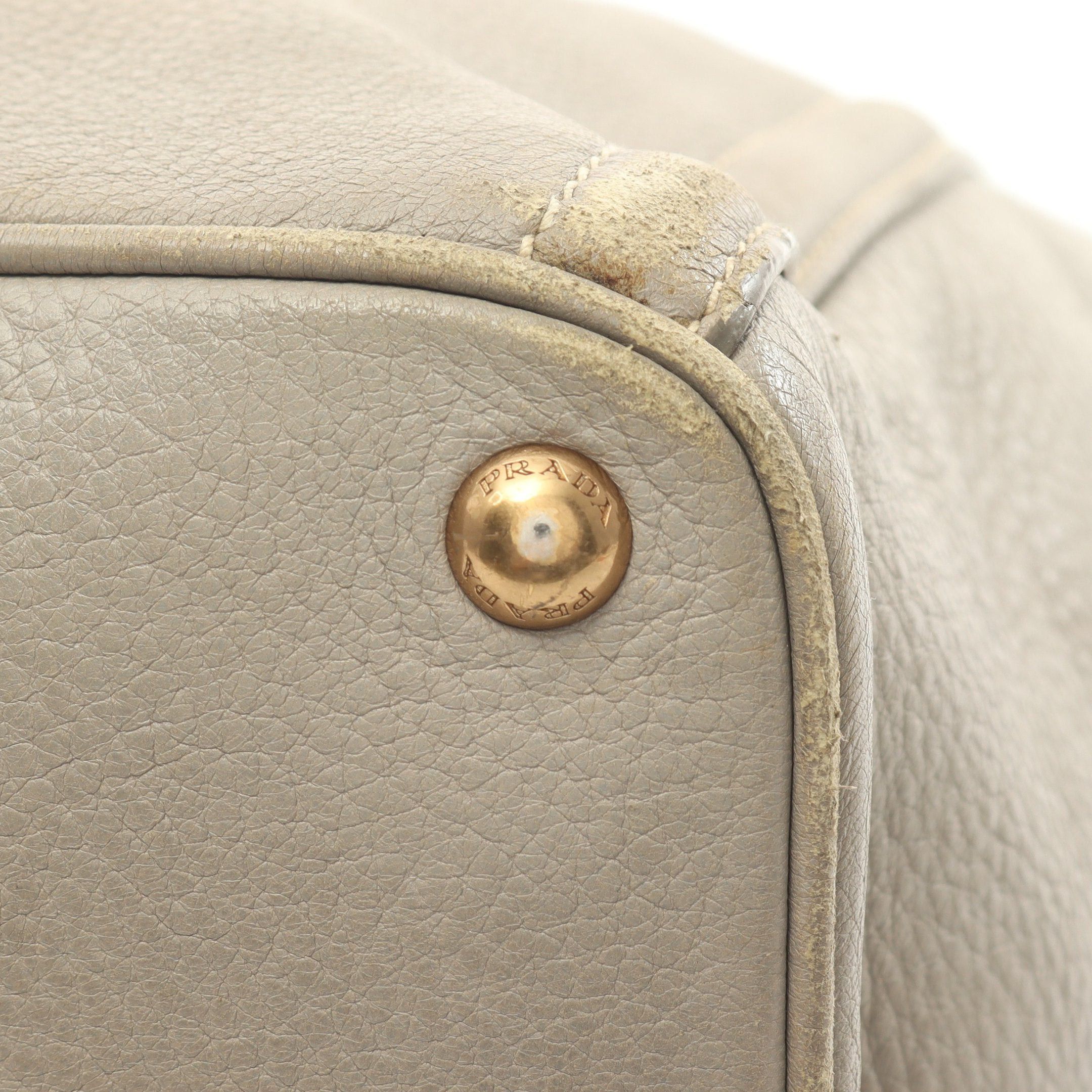 Prada Prada Handbag Tote Bag Deerskin Gray Beige Size ONE SIZE - 11 Thumbnail