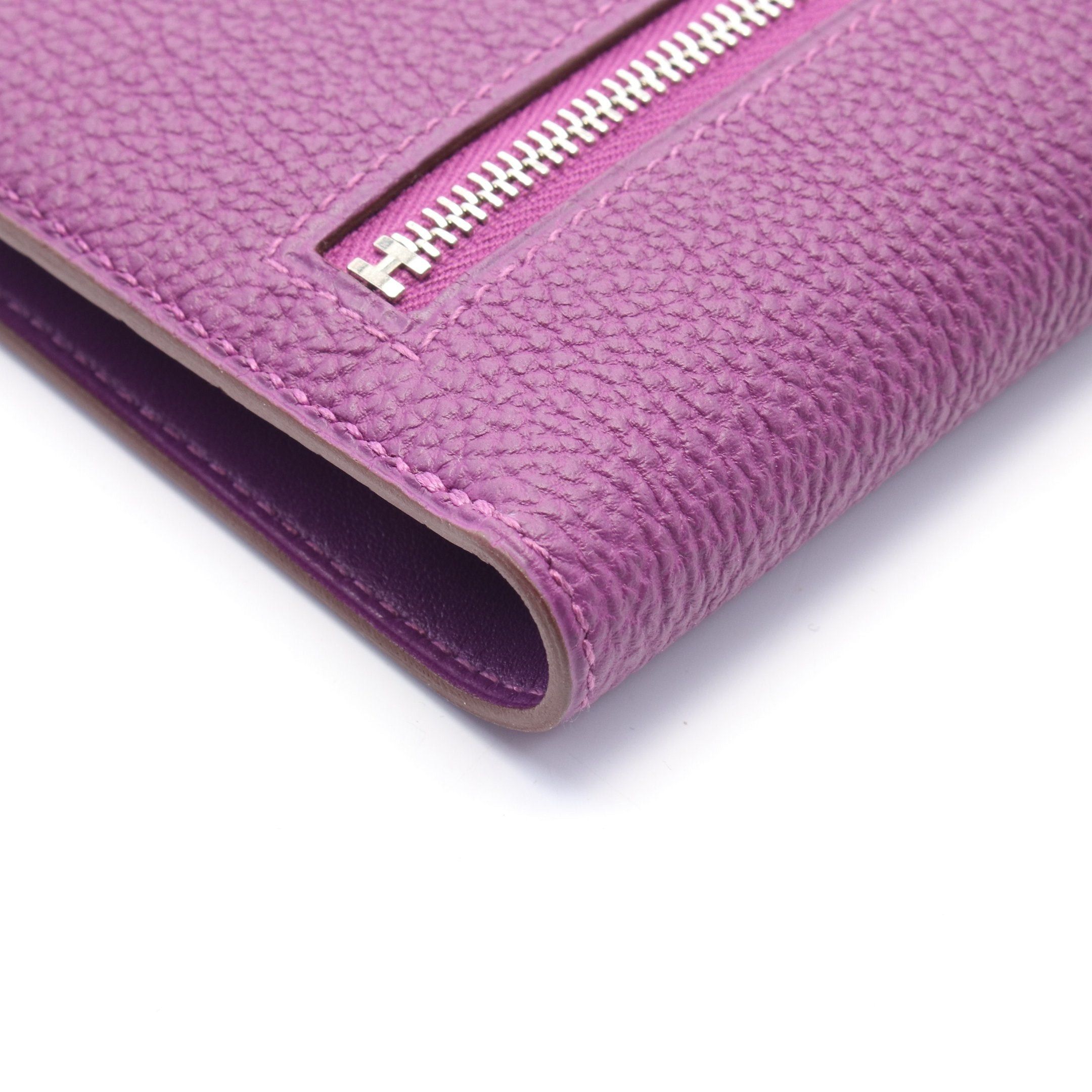 Hermes Hermes Dogon Long Anemone Bi-Fold Wallet Togo Purple Silver Hardware Size ONE SIZE - 6 Thumbnail