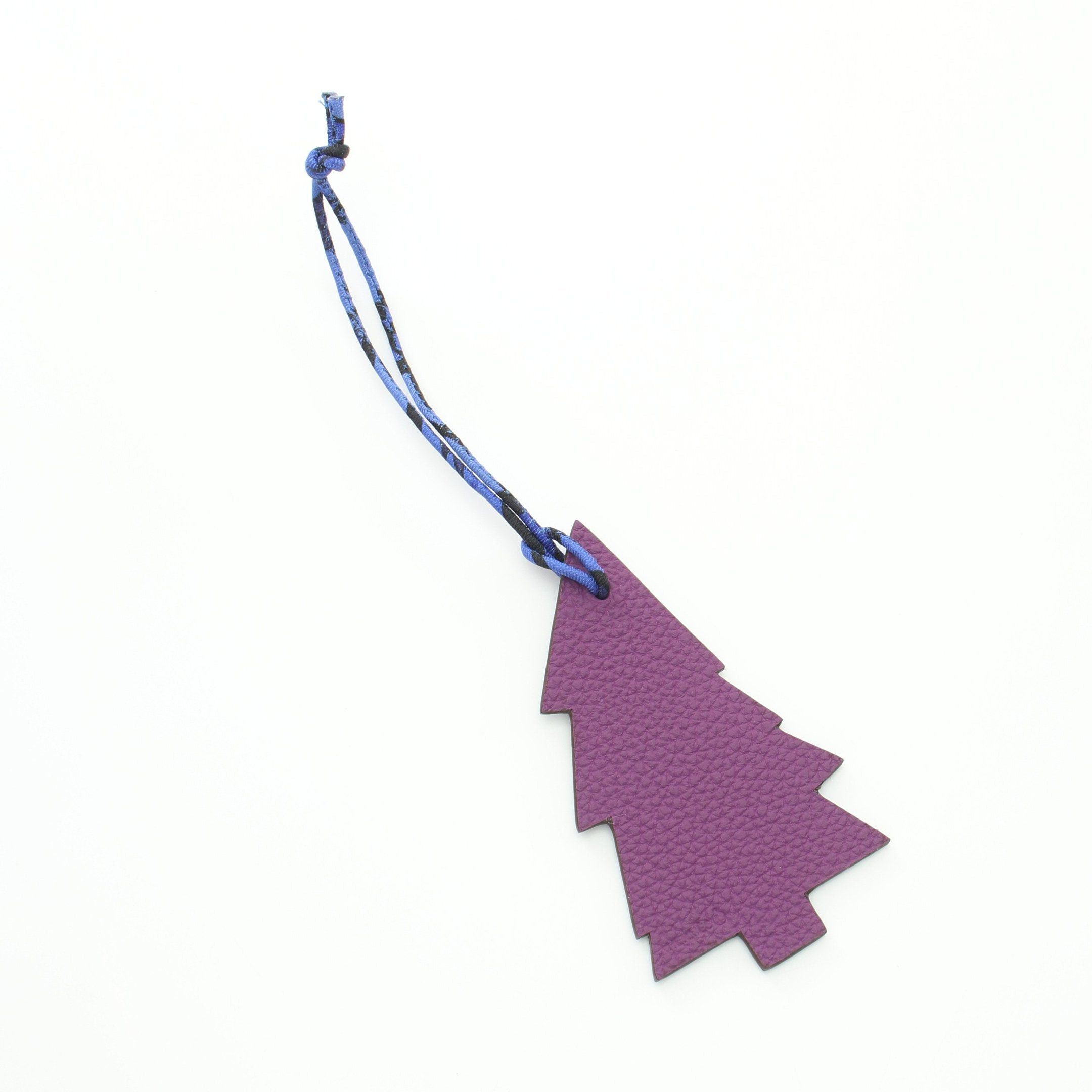 Hermes Hermes Petite Ash Tree Bag Charm Clemence Leather Veau Epsom Dark Navy Purple Size ONE SIZE - 2 Thumbnail