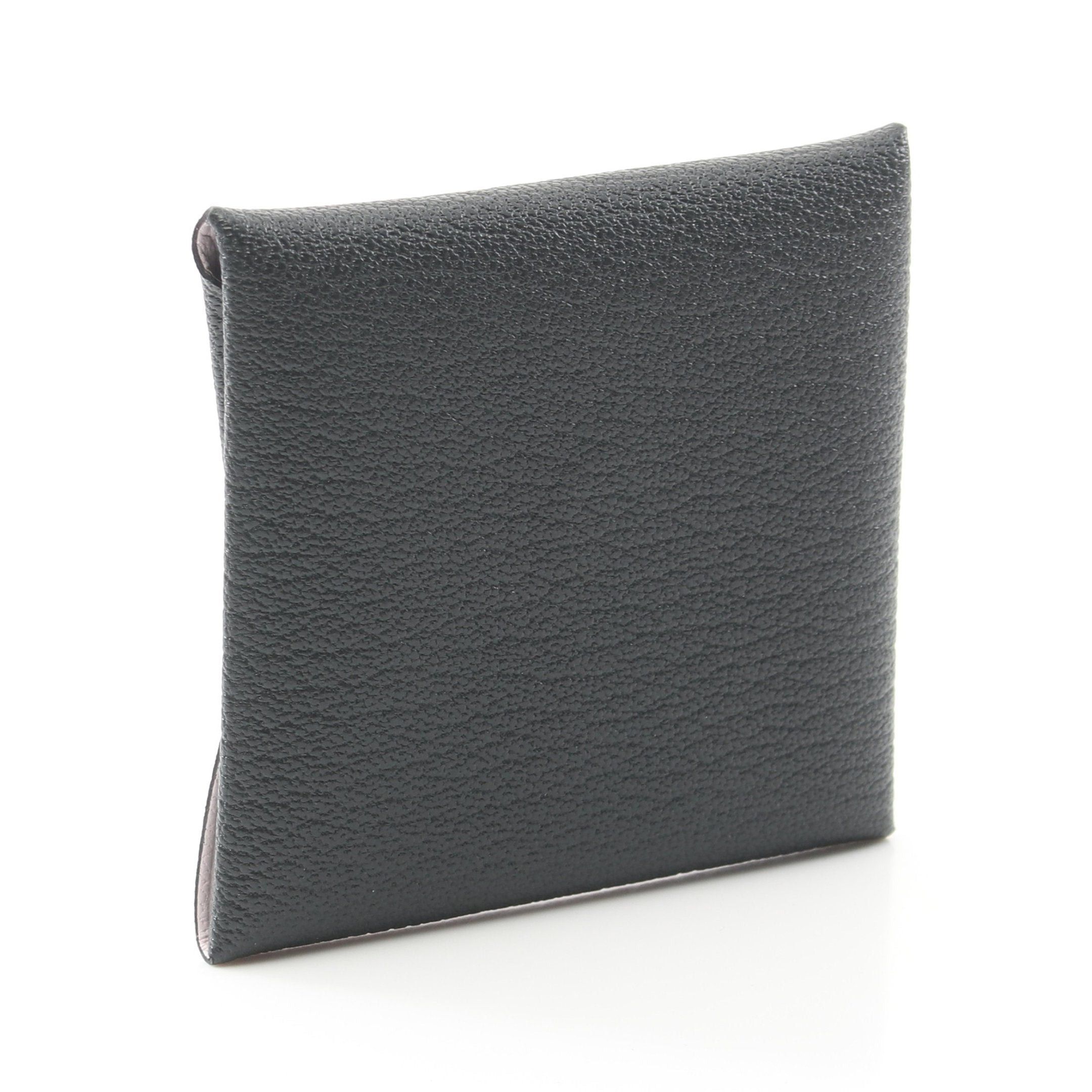 Hermes Hermes Bastia Verso Coin Purse Chevre Black Silver Hardware Double Engraved Size ONE SIZE - 2 Thumbnail