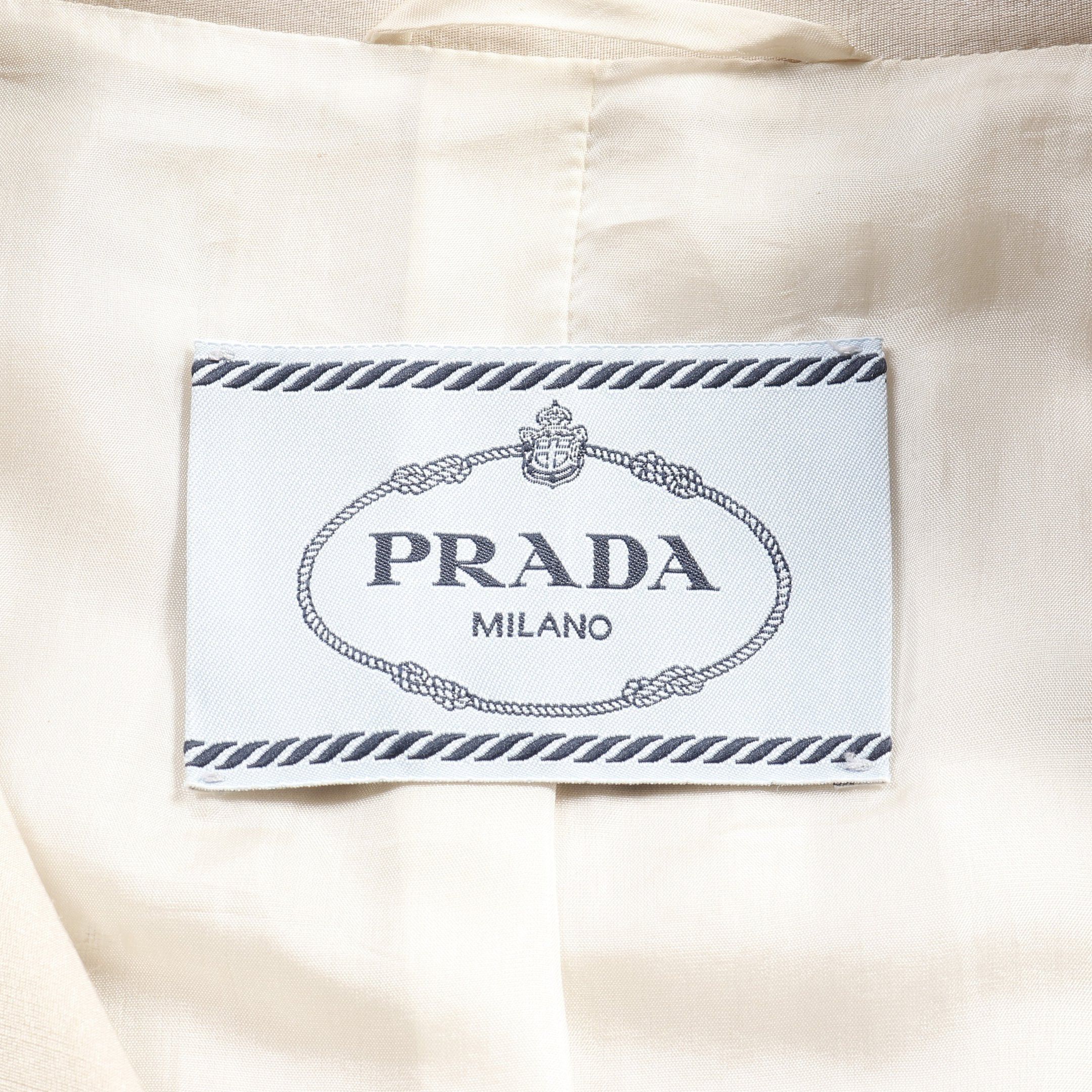 Prada Prada Coat Ribbon Wool Silk Light Beige Size ONE SIZE - 3 Thumbnail