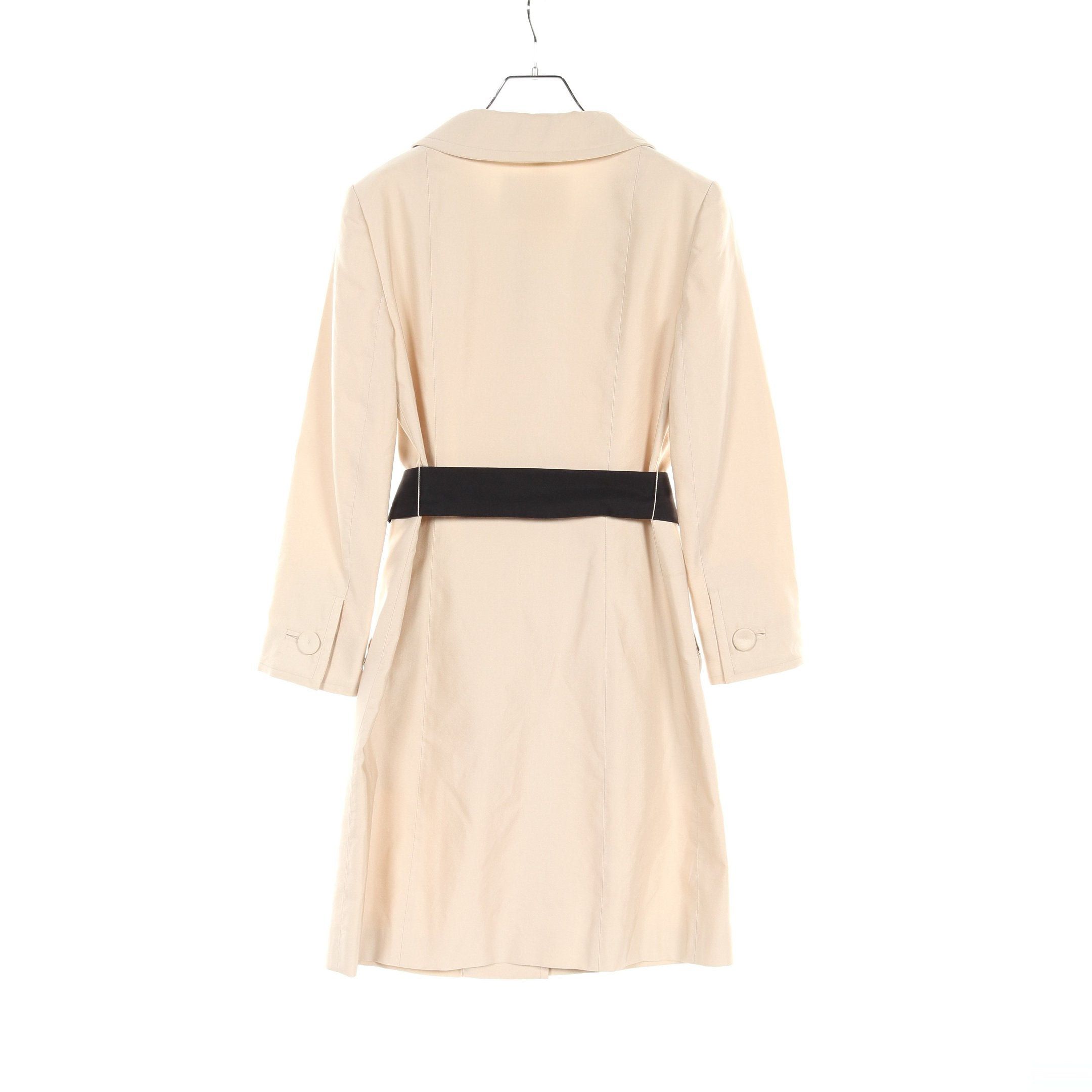 Prada Prada Coat Ribbon Wool Silk Light Beige Size ONE SIZE - 2 Thumbnail