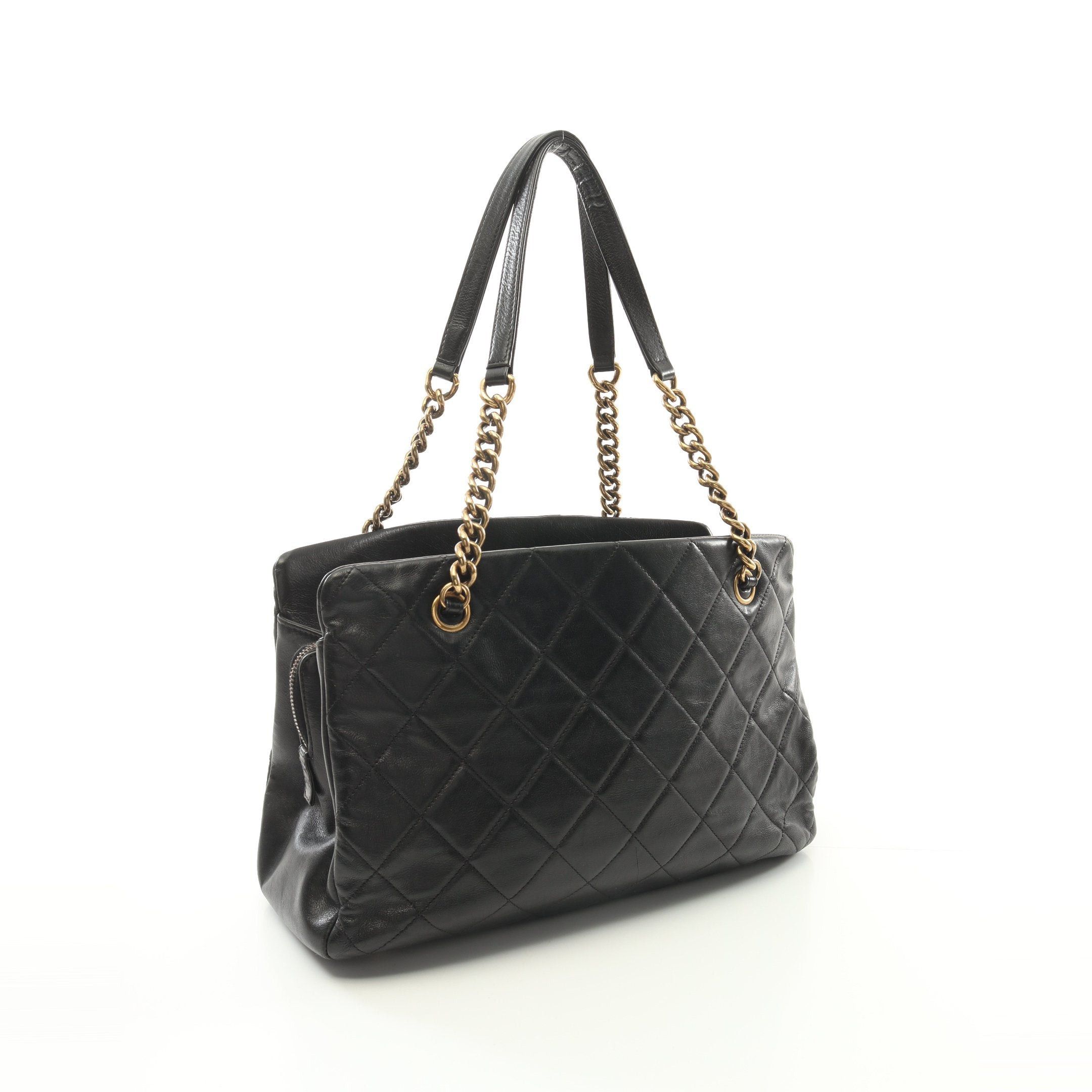 Chanel Chanel Matelasse Chain Shoulder Bag Lambskin Black Antique Gold Hardware Size ONE SIZE - 2 Thumbnail