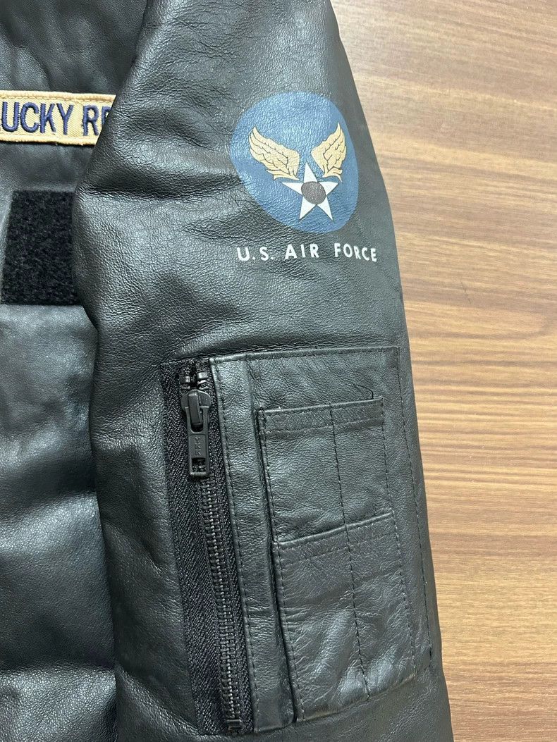 The Real McCoy's Black Leather Flight Jacket with Patches Size US L / EU 52-54 / 3 - 5 Thumbnail