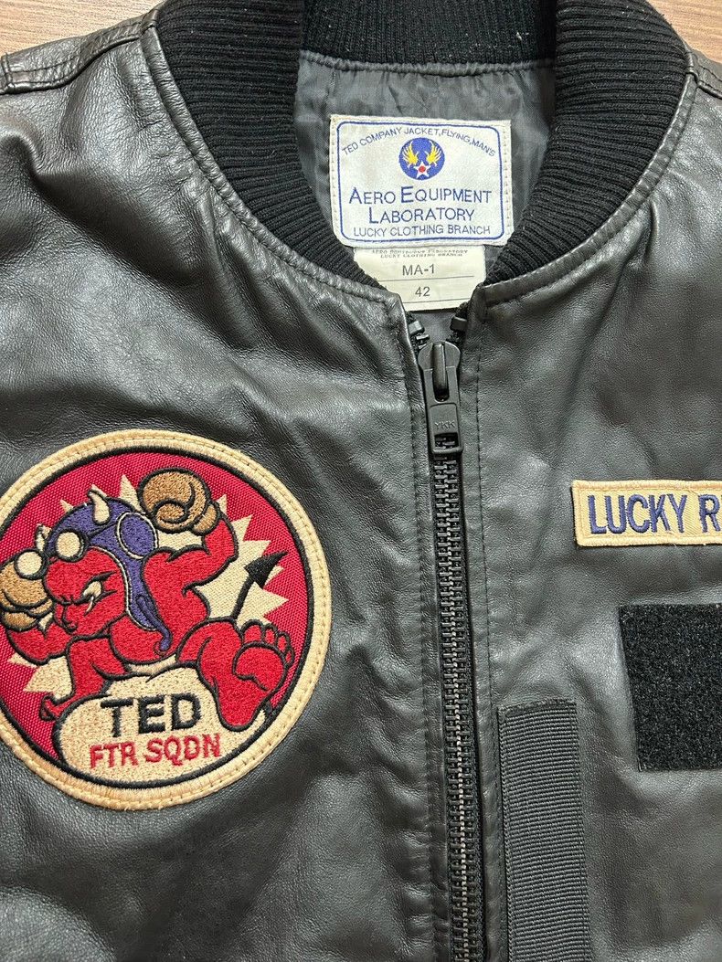 The Real McCoy's Black Leather Flight Jacket with Patches Size US L / EU 52-54 / 3 - 2 Thumbnail