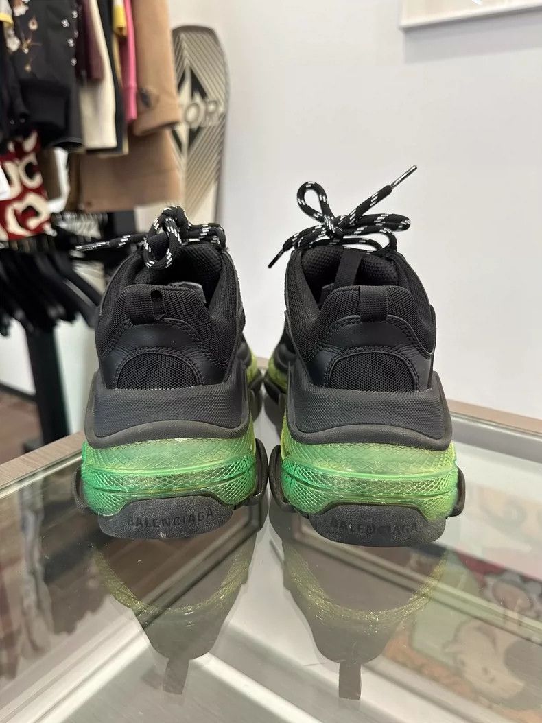 Balenciaga Balenciaga Triple S Black Green Women's Sneakers Size US 6 / EU 39 - 5 Thumbnail