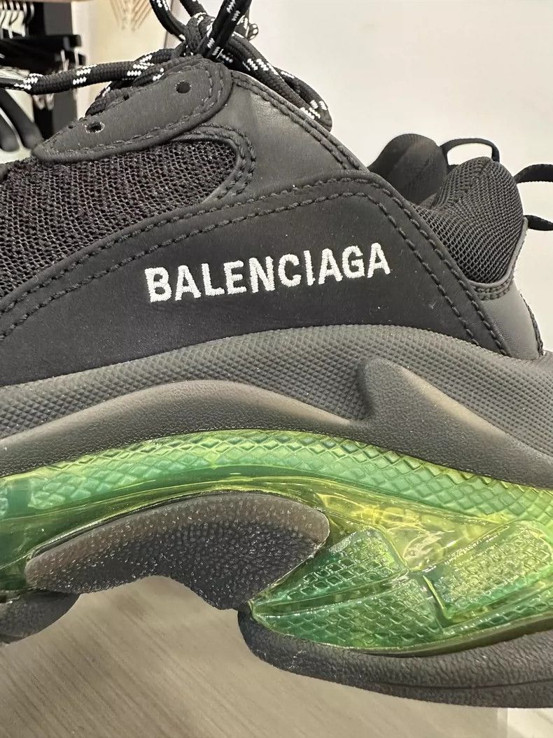 Balenciaga Balenciaga Triple S Black Green Women's Sneakers Size US 6 / EU 39 - 4 Thumbnail