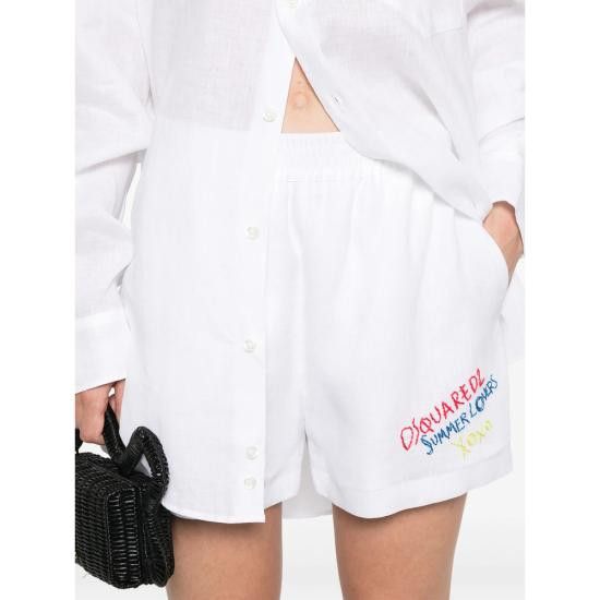 Dsquared2 DSQUARED2 Women Shorts & Burmudas D35294 S73MU0236 100 WHITE Size 26" / US 2 / IT 38 - 5 Thumbnail