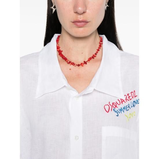 Dsquared2 DSQUARED2 Women Shirts D35294 S73DL0277 100 WHITE Size XS / US 0-2 / IT 36-38 - 3 Thumbnail