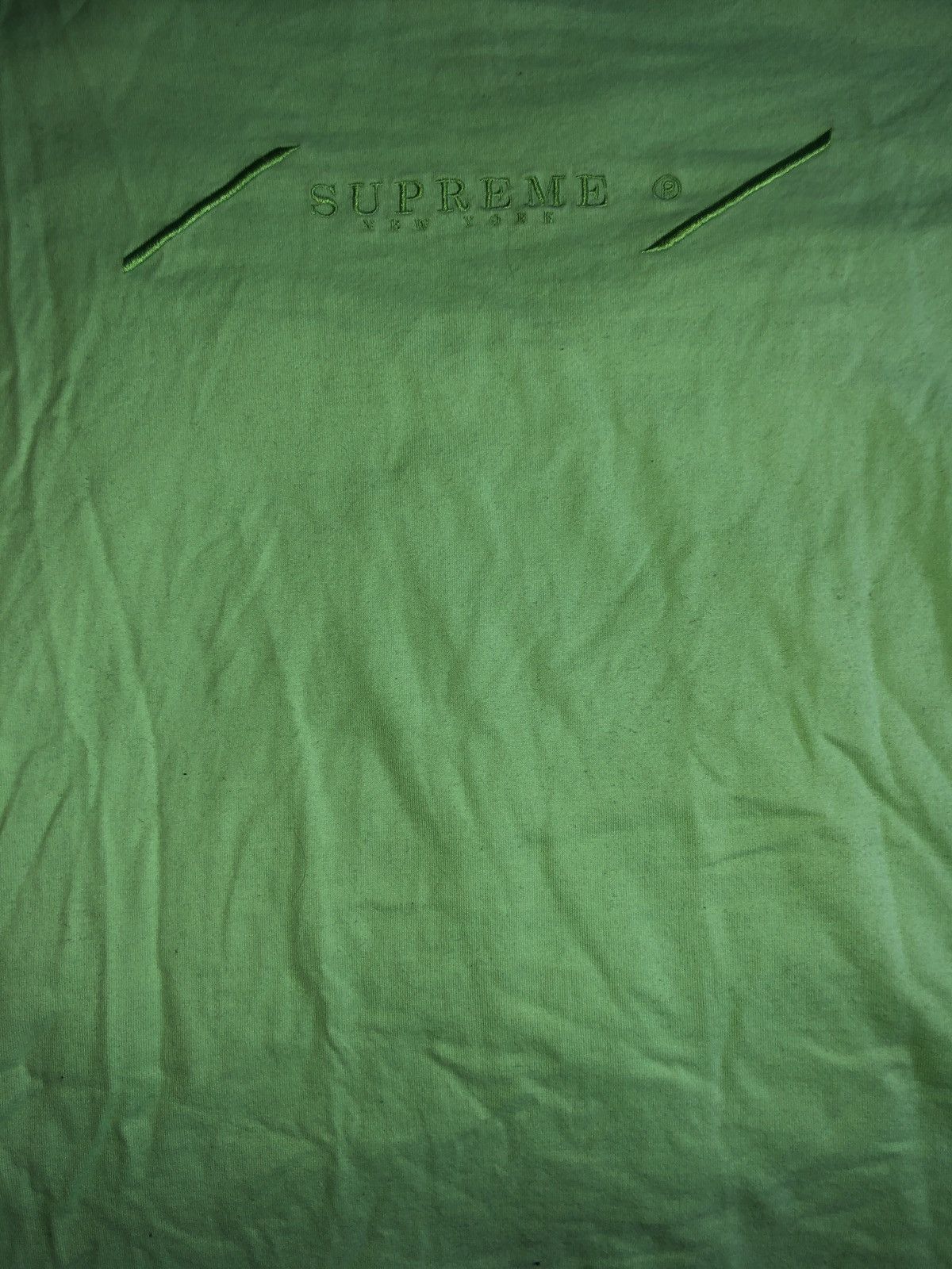 Supreme Supreme SS18 Green Tonal Embroidered Tee Size US L / EU 52-54 / 3 - 2 Thumbnail