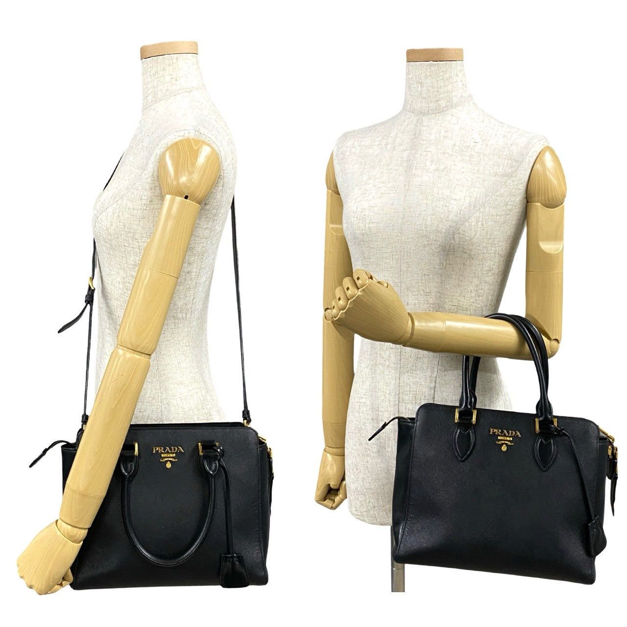 Prada Prada Shoulder Bag Black Leather Size ONE SIZE - 2 Thumbnail