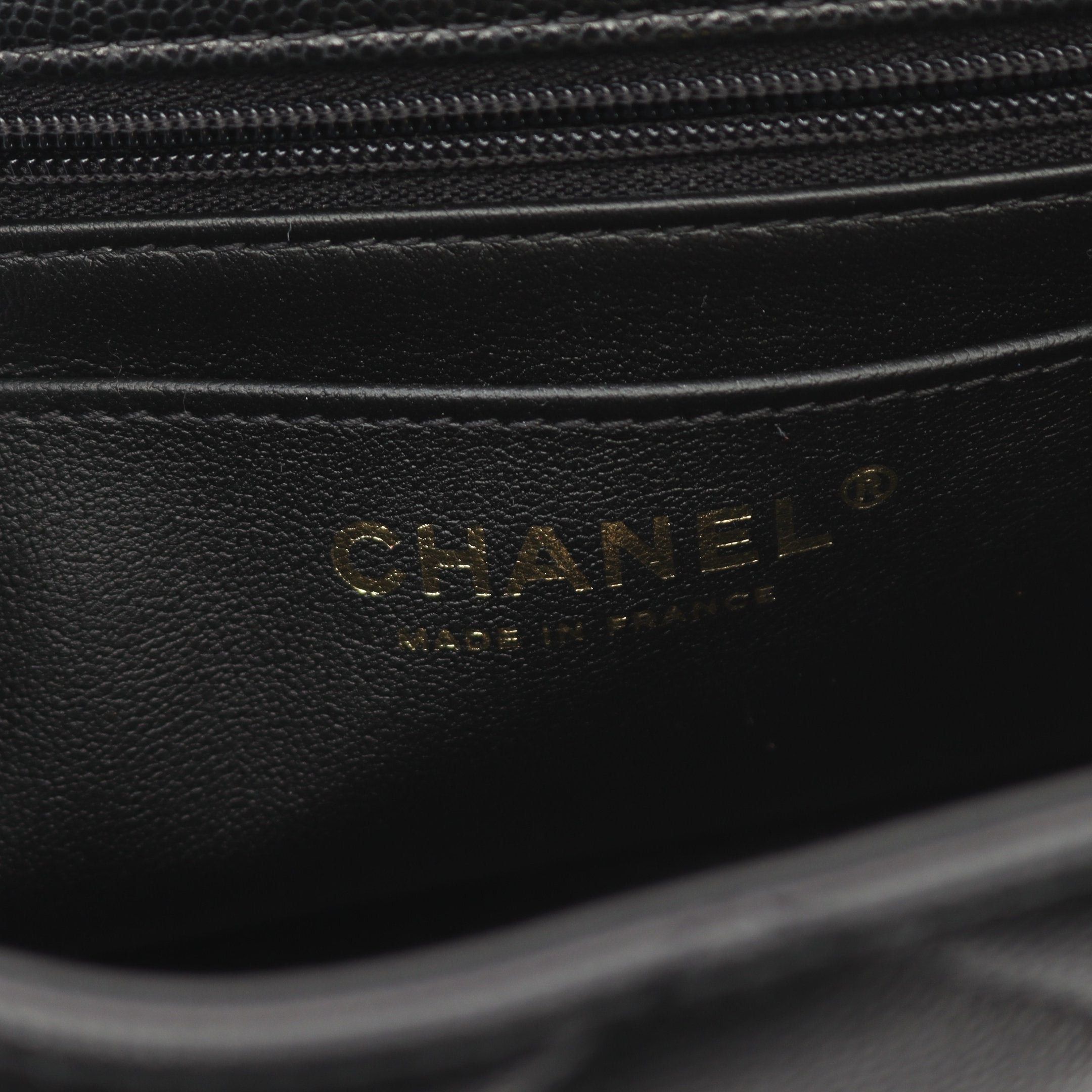Chanel Chanel Matelasse Top Handle Chain Shoulder Bag Caviar Skin Black Gold Hardware Size ONE SIZE - 4 Thumbnail