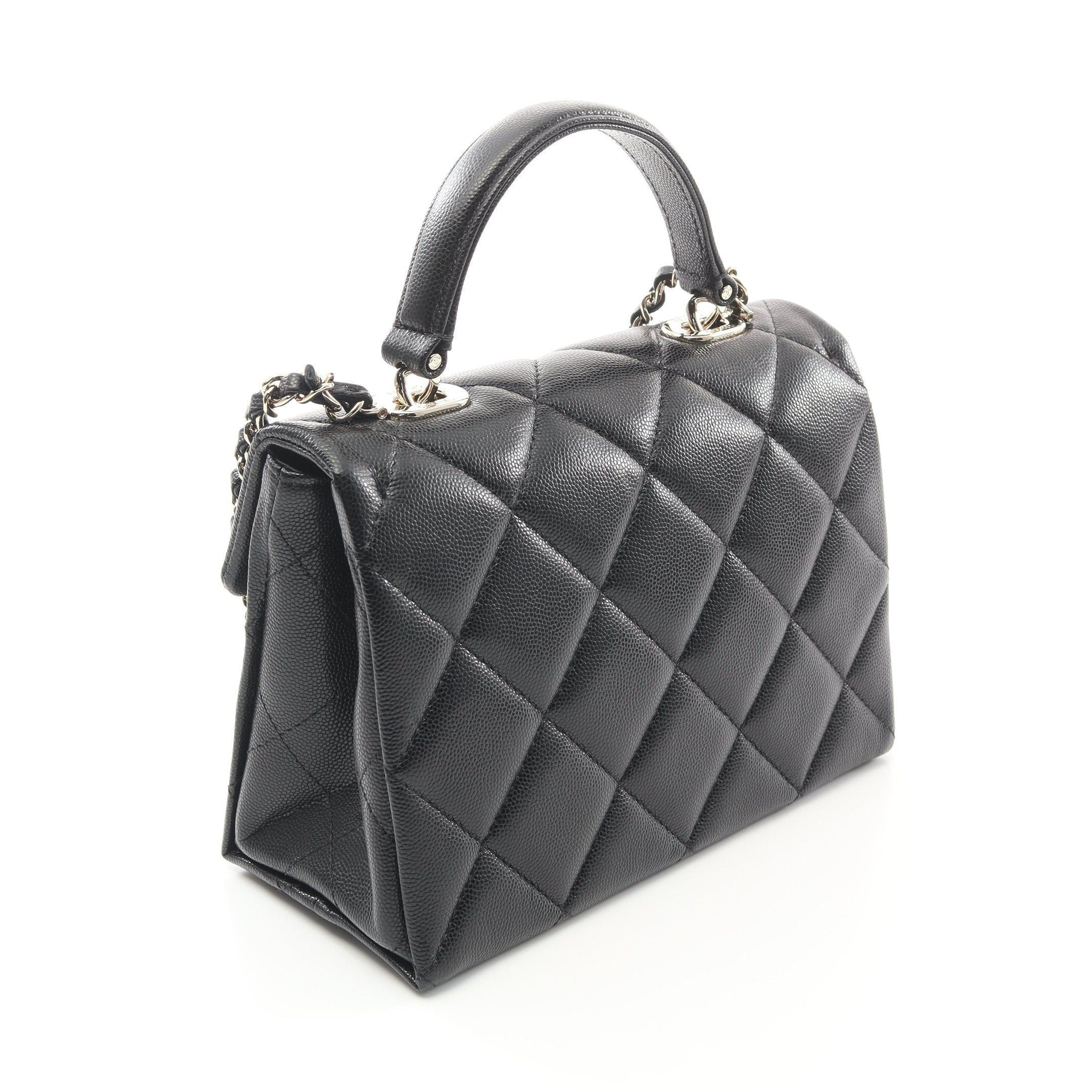 Chanel Chanel Matelasse Top Handle Chain Shoulder Bag Caviar Skin Black Gold Hardware Size ONE SIZE - 2 Thumbnail