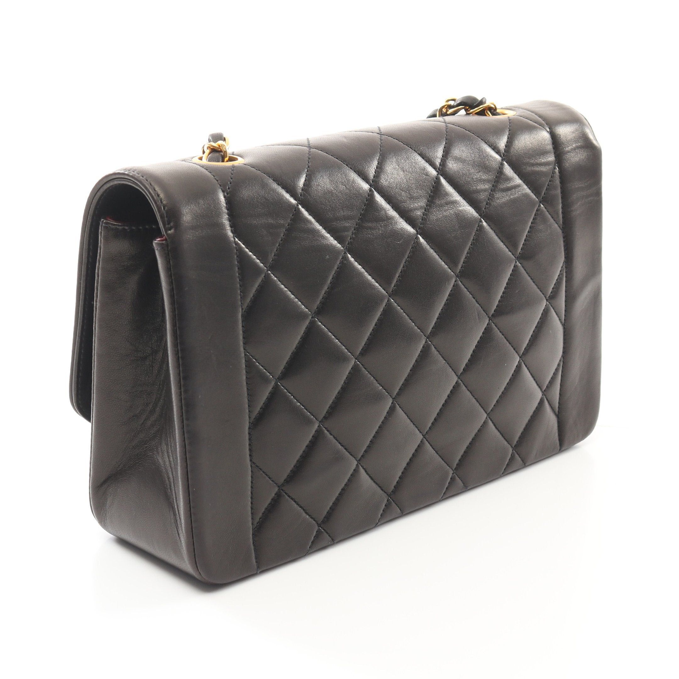 Chanel Chanel Matelasse Diana Flap Chain Shoulder Bag Lambskin Black Gold Hardware Size ONE SIZE - 2 Thumbnail