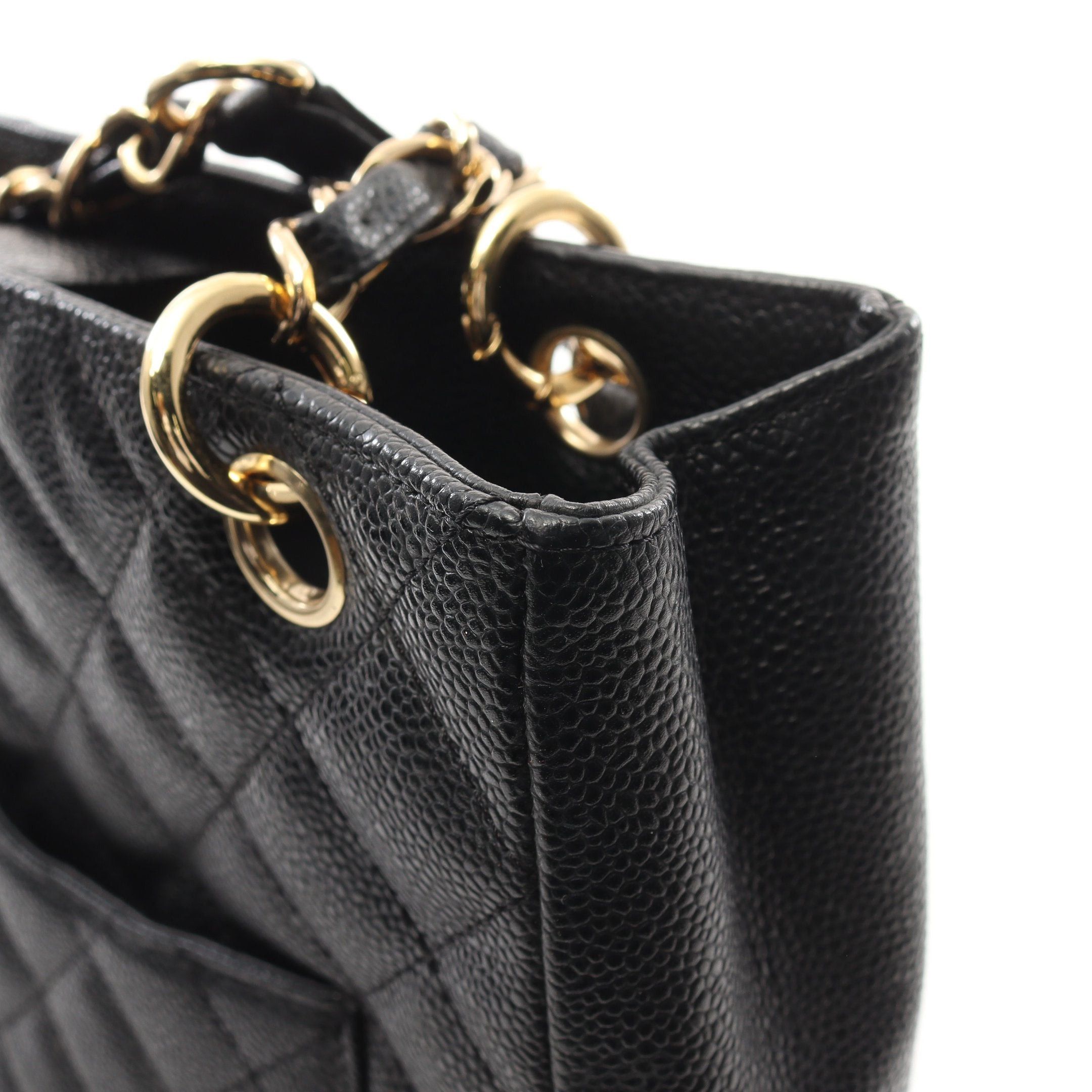 Chanel Chanel Matelasse Pst Chain Shoulder Bag Tote Caviar Skin Black Gold Hardware Size ONE SIZE - 9 Thumbnail