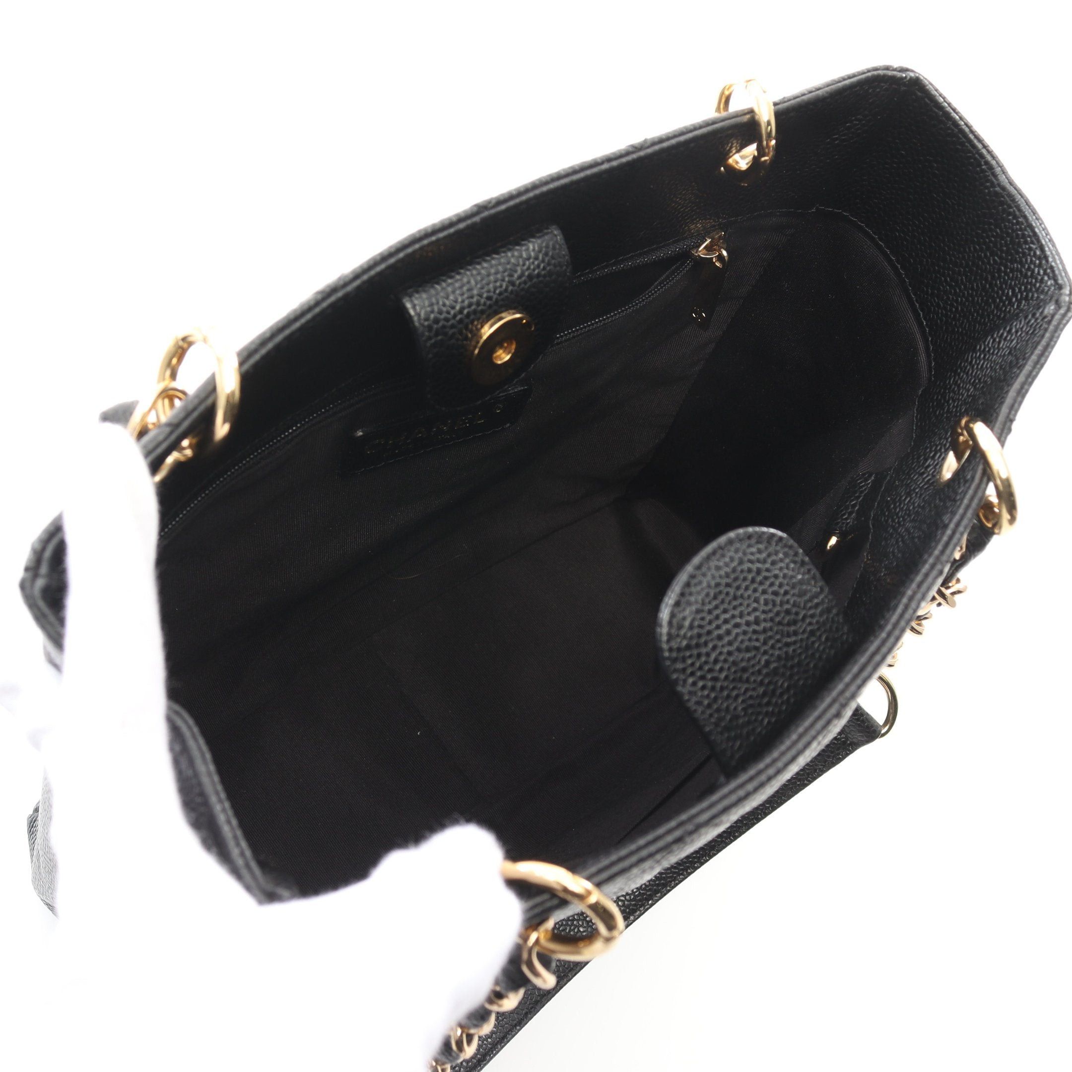 Chanel Chanel Matelasse Pst Chain Shoulder Bag Tote Caviar Skin Black Gold Hardware Size ONE SIZE - 3 Thumbnail