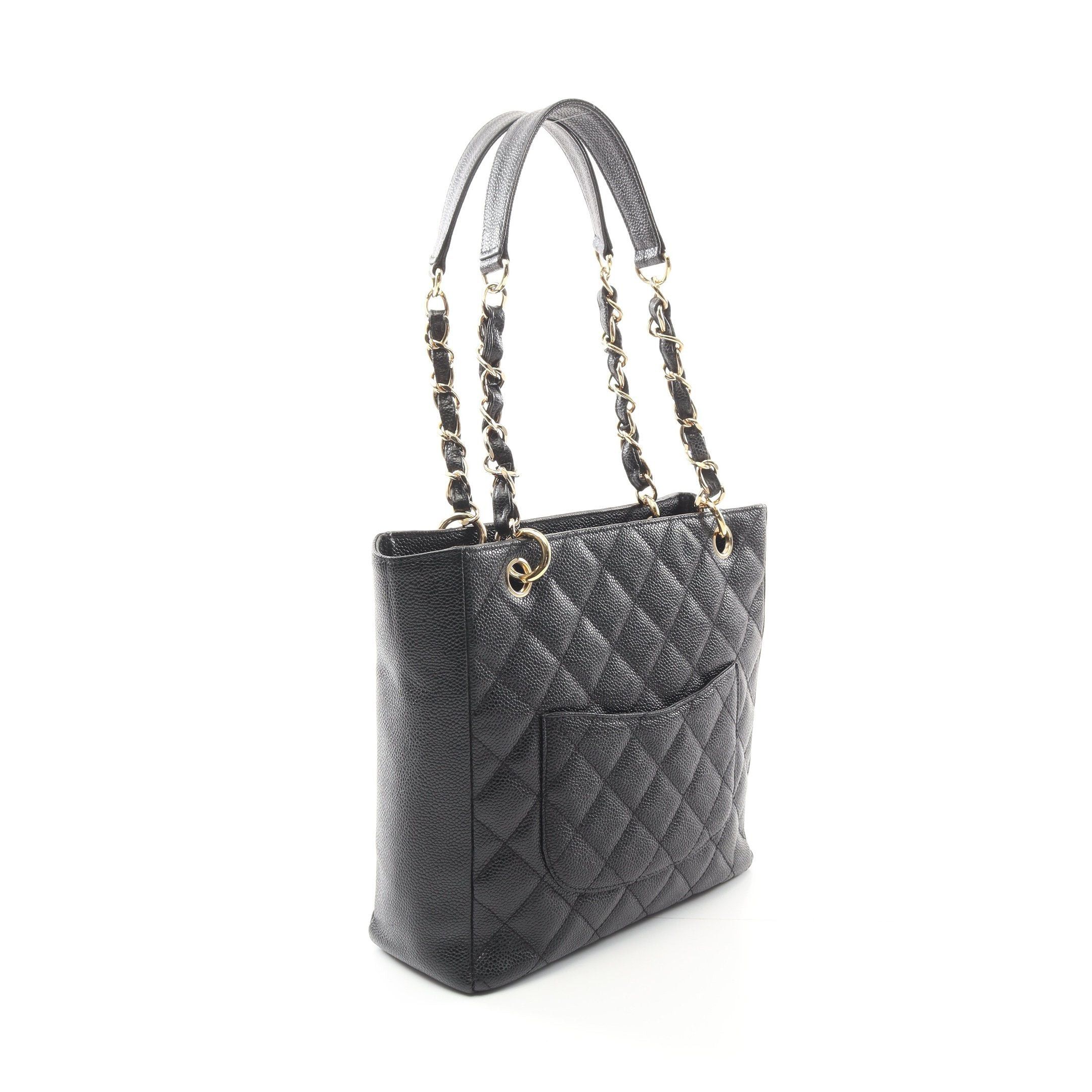 Chanel Chanel Matelasse Pst Chain Shoulder Bag Tote Caviar Skin Black Gold Hardware Size ONE SIZE - 2 Thumbnail