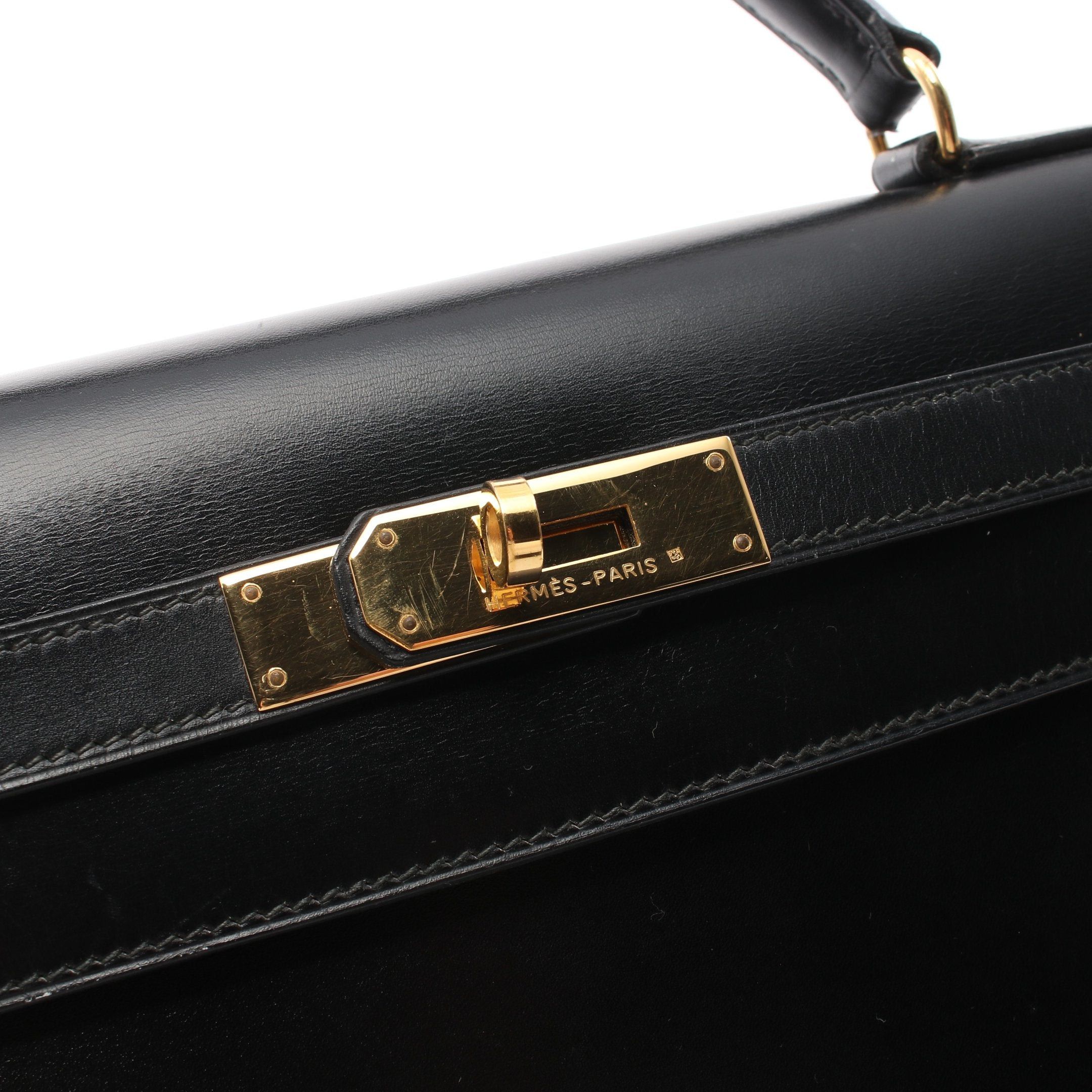 Hermes Hermes Kelly32 Handbag Box Calf Black Gold Hardware ○V Stamp Size ONE SIZE - 11 Thumbnail