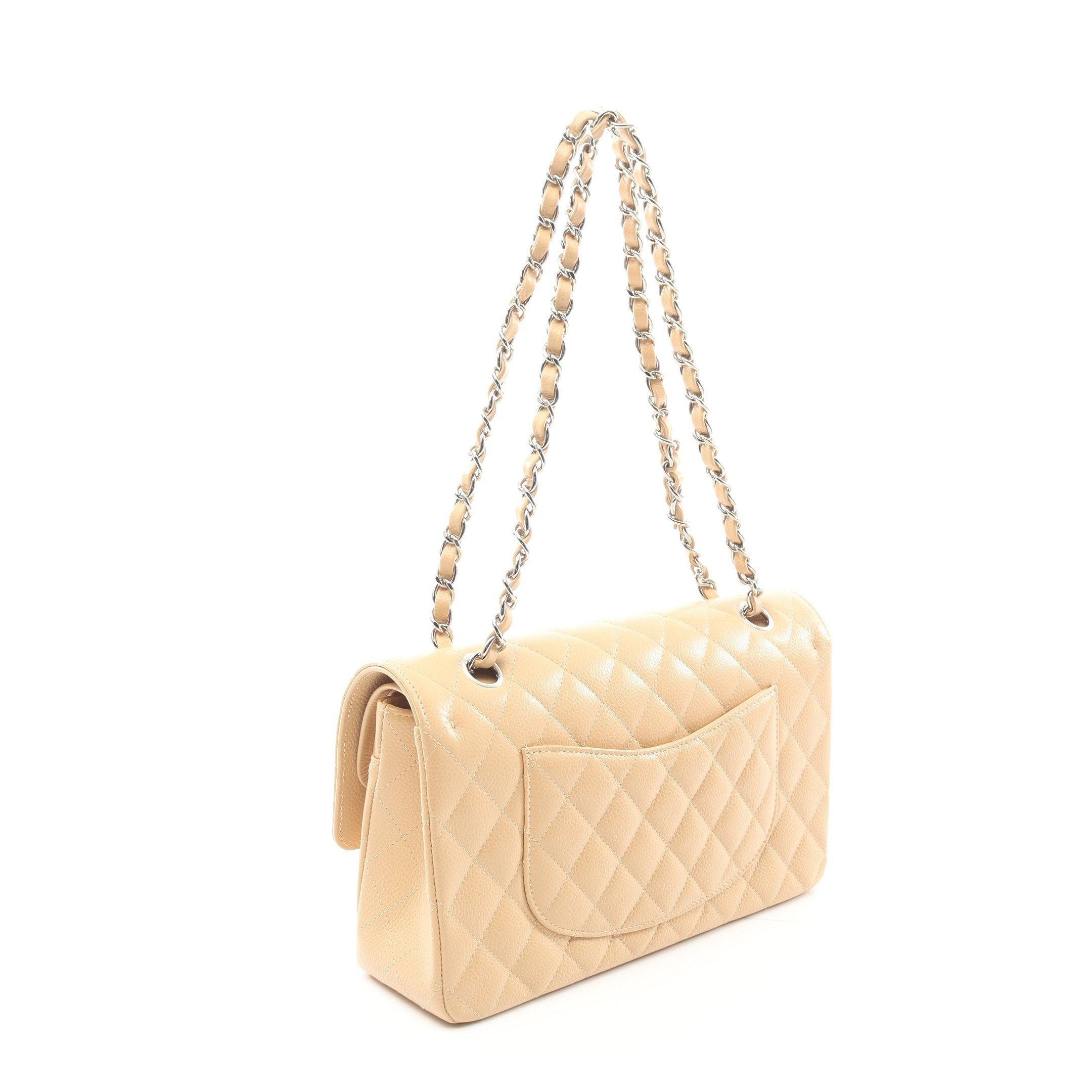 Chanel Chanel Matelasse Double Flap Chain Shoulder Bag Caviar Skin Beige Silver Hardware Size ONE SIZE - 2 Thumbnail