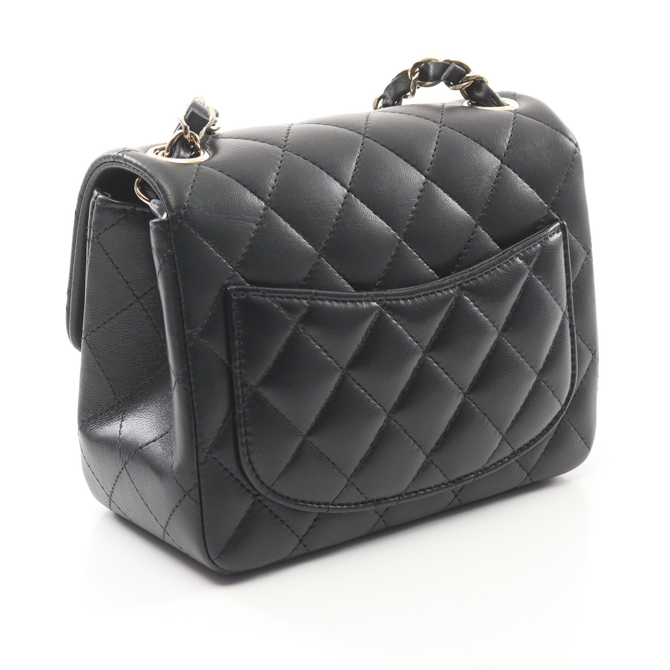 Chanel Chanel Mini Matelasse Chain Shoulder Bag Lambskin Black Gold Hardware Size ONE SIZE - 2 Thumbnail