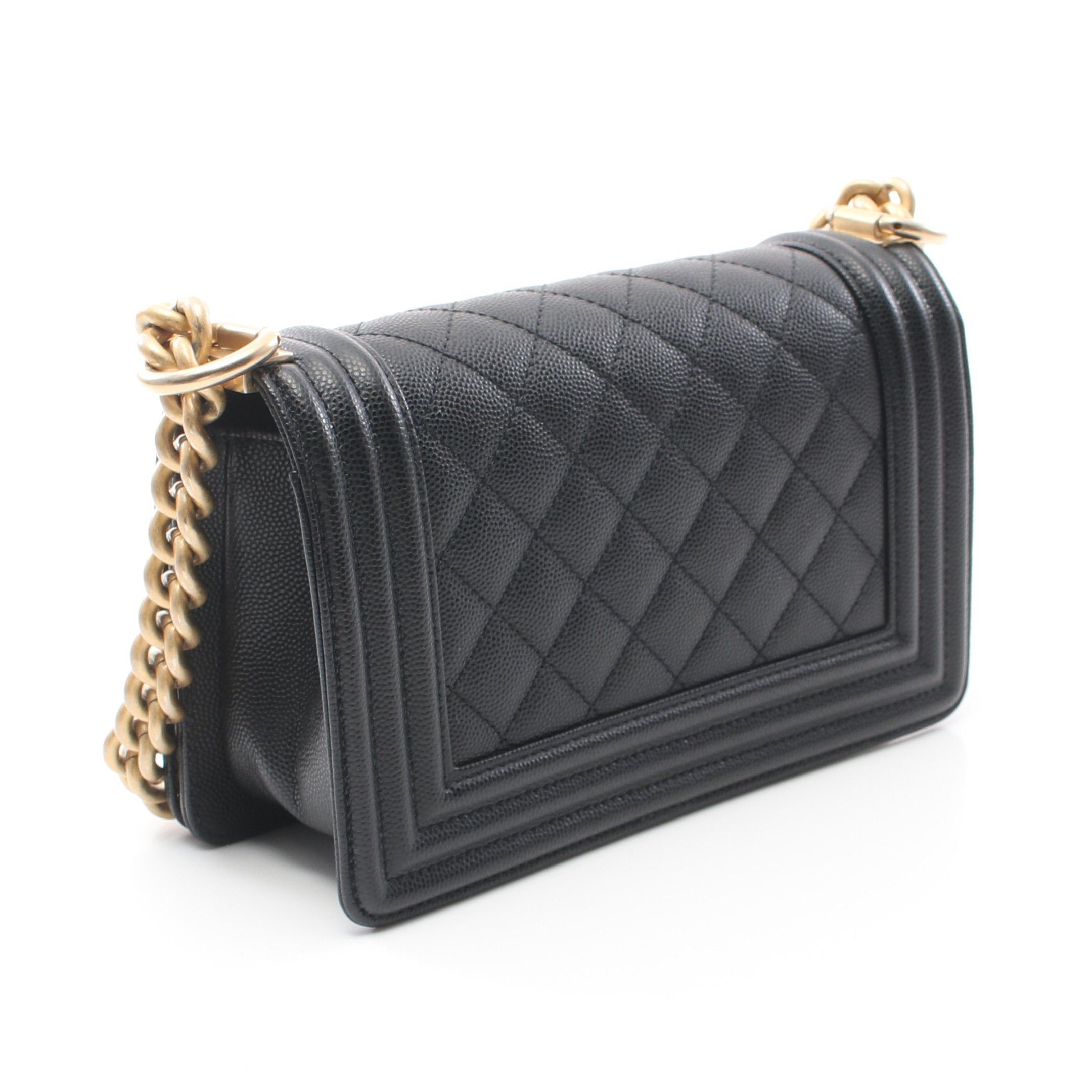 Chanel Chanel Boy Chanel Small Chain Shoulder Bag Caviar Skin Black Gold Hardware Size ONE SIZE - 2 Thumbnail