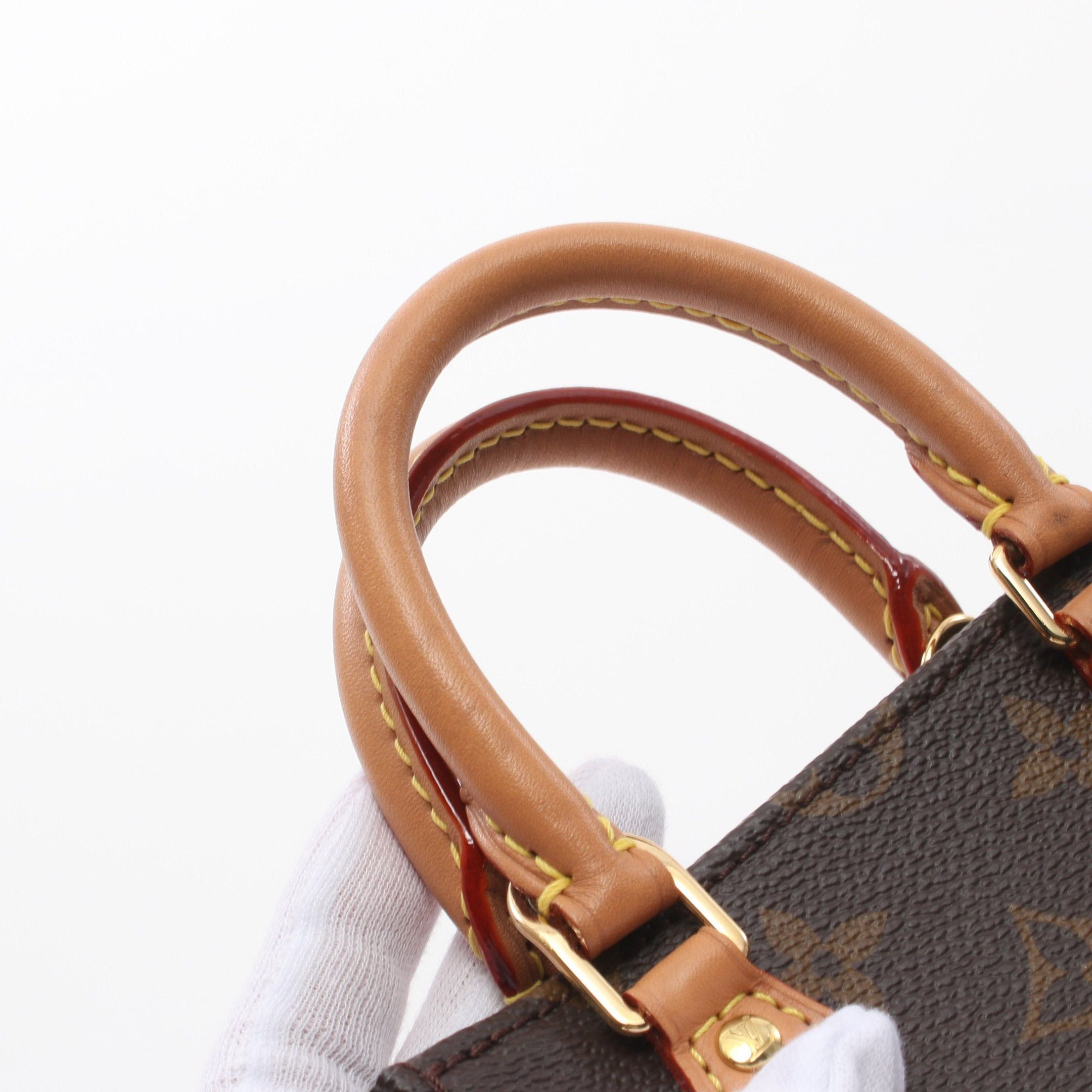 Louis Vuitton Louis Vuitton Petite Sac Plat Monogram Handbag Leather Brown Size ONE SIZE - 7 Thumbnail
