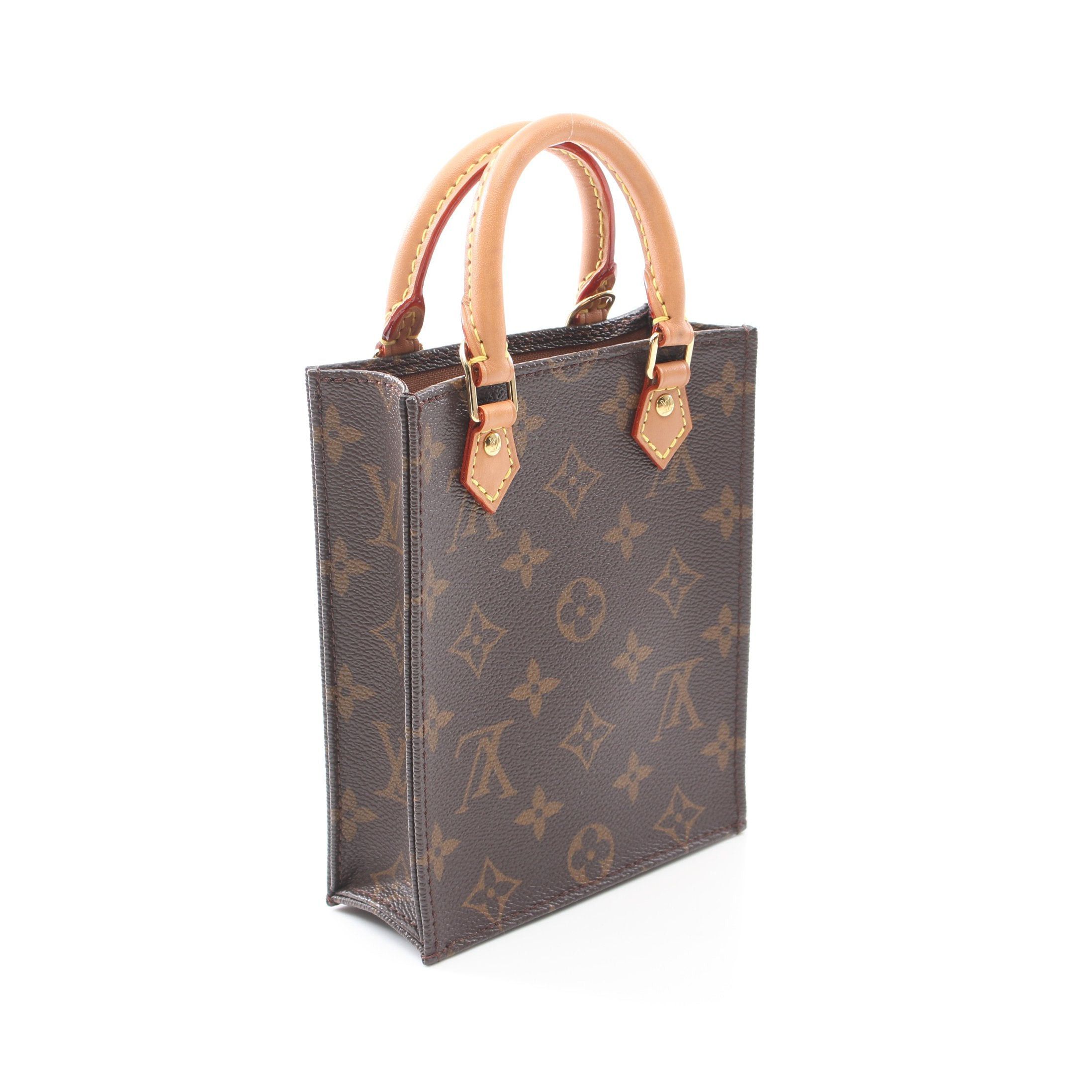 Louis Vuitton Louis Vuitton Petite Sac Plat Monogram Handbag Leather Brown Size ONE SIZE - 2 Thumbnail