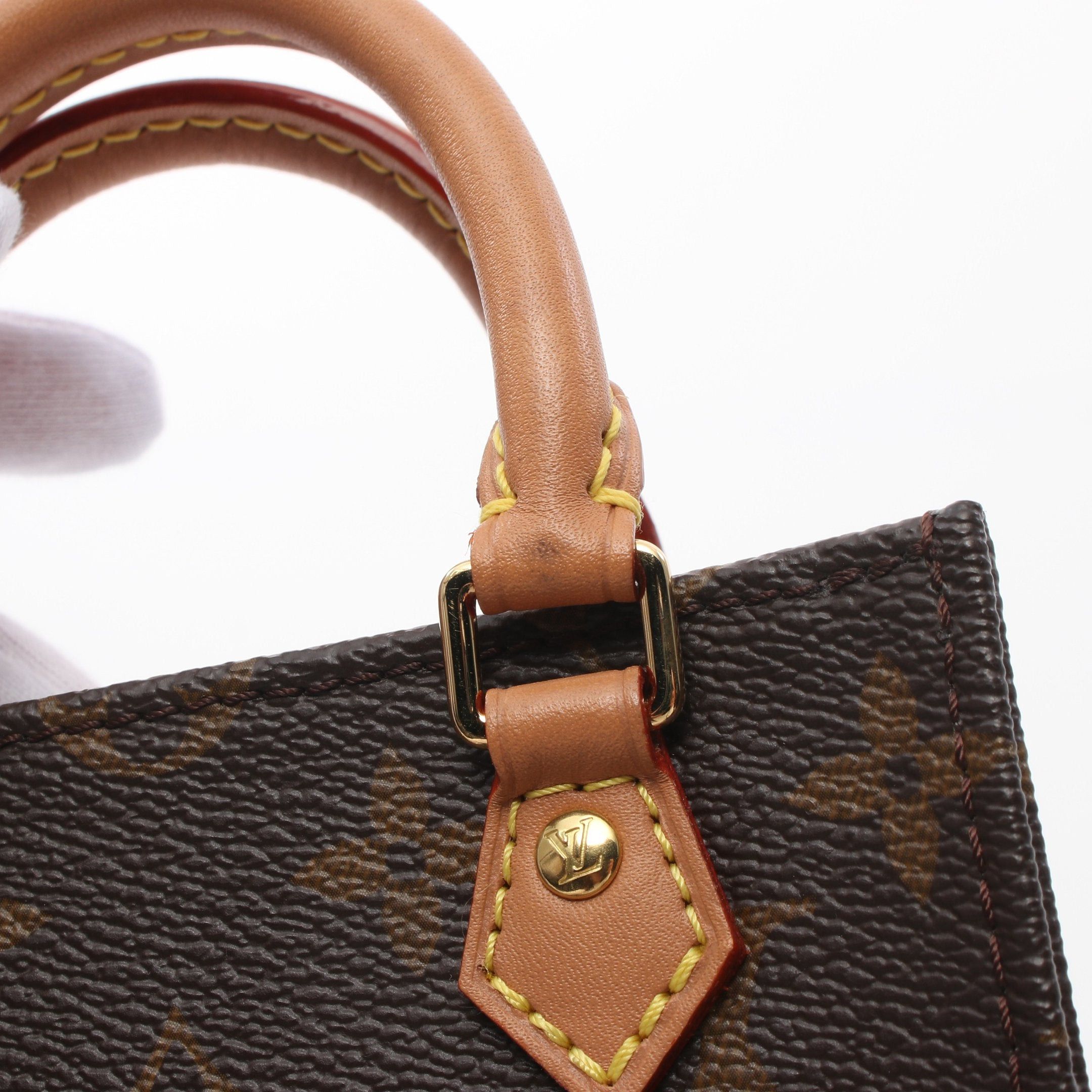 Louis Vuitton Louis Vuitton Petite Sac Plat Monogram Handbag Leather Brown Size ONE SIZE - 6 Thumbnail