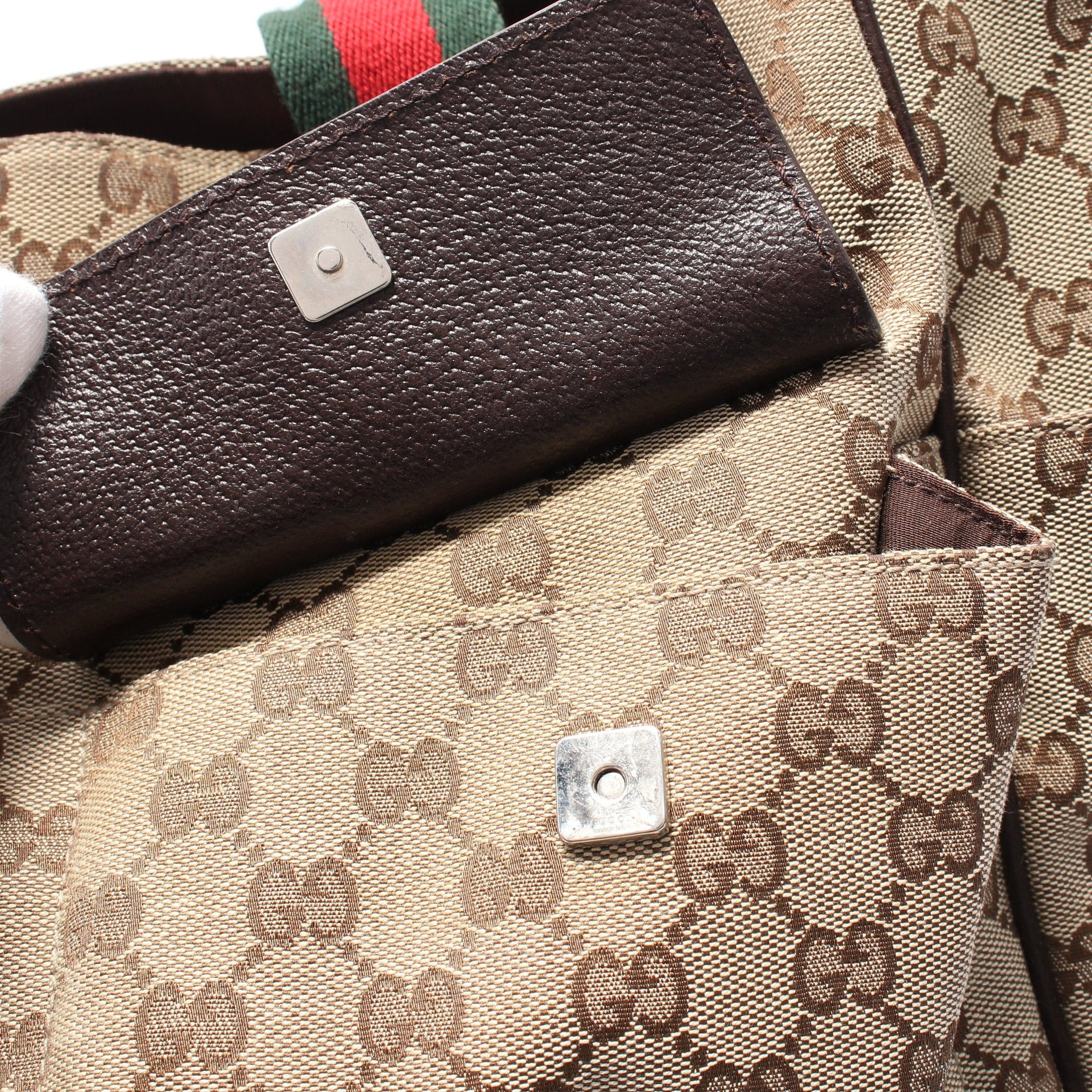 Gucci Gucci Sherry Line Gg Canvas Handbag Tote Bag Leather Beige Brown Size ONE SIZE - 10 Thumbnail