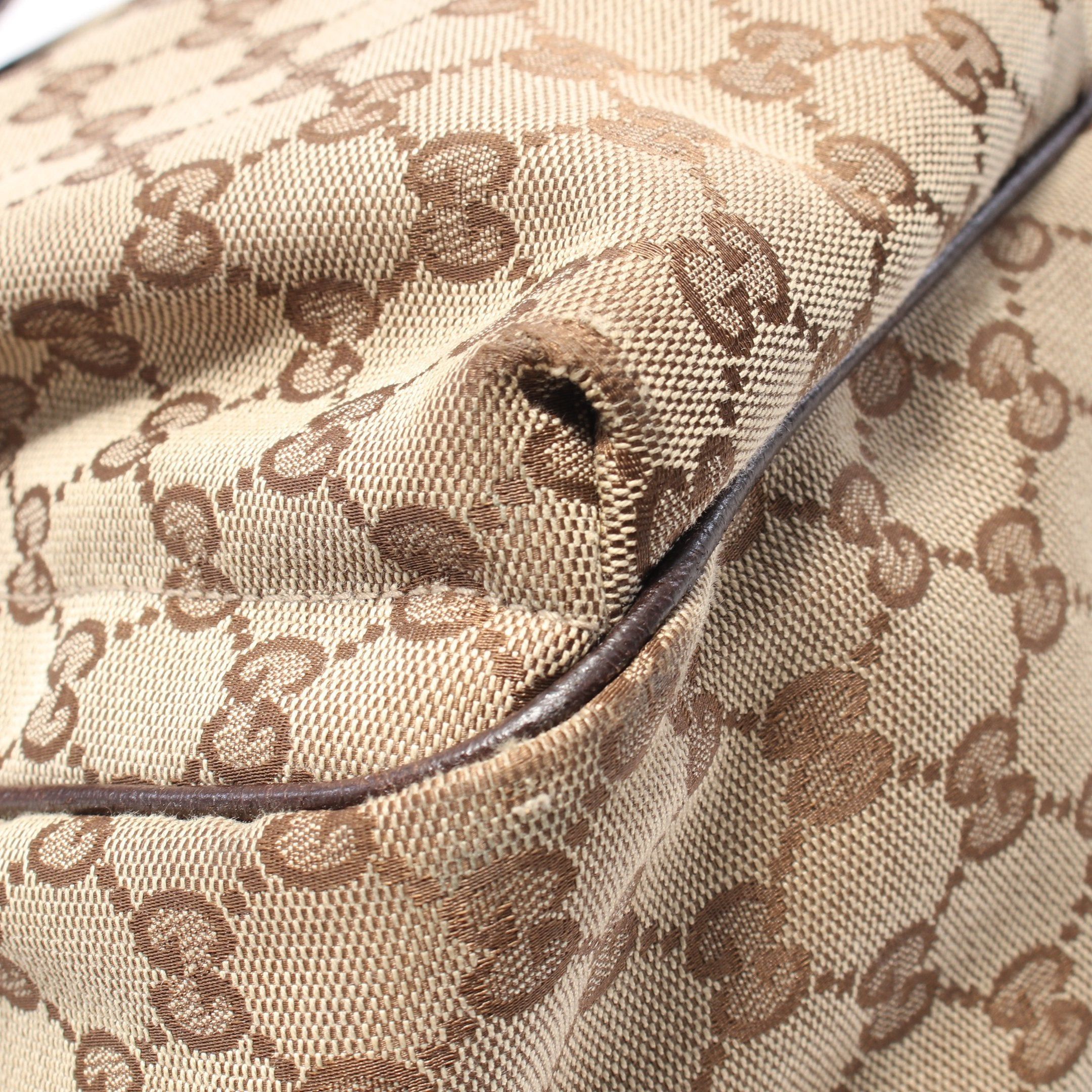 Gucci Gucci Sherry Line Gg Canvas Handbag Tote Bag Leather Beige Brown Size ONE SIZE - 8 Thumbnail