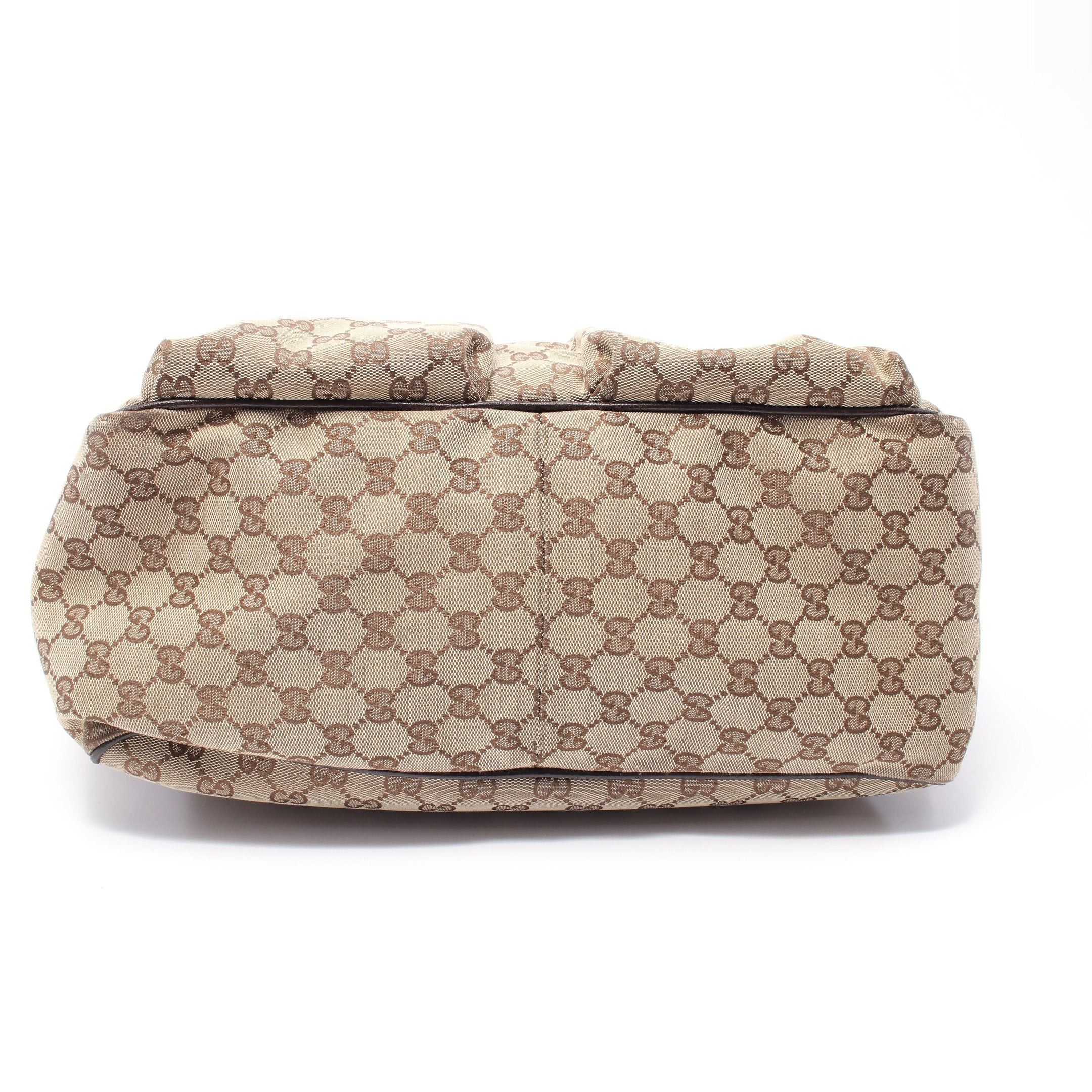 Gucci Gucci Sherry Line Gg Canvas Handbag Tote Bag Leather Beige Brown Size ONE SIZE - 11 Thumbnail