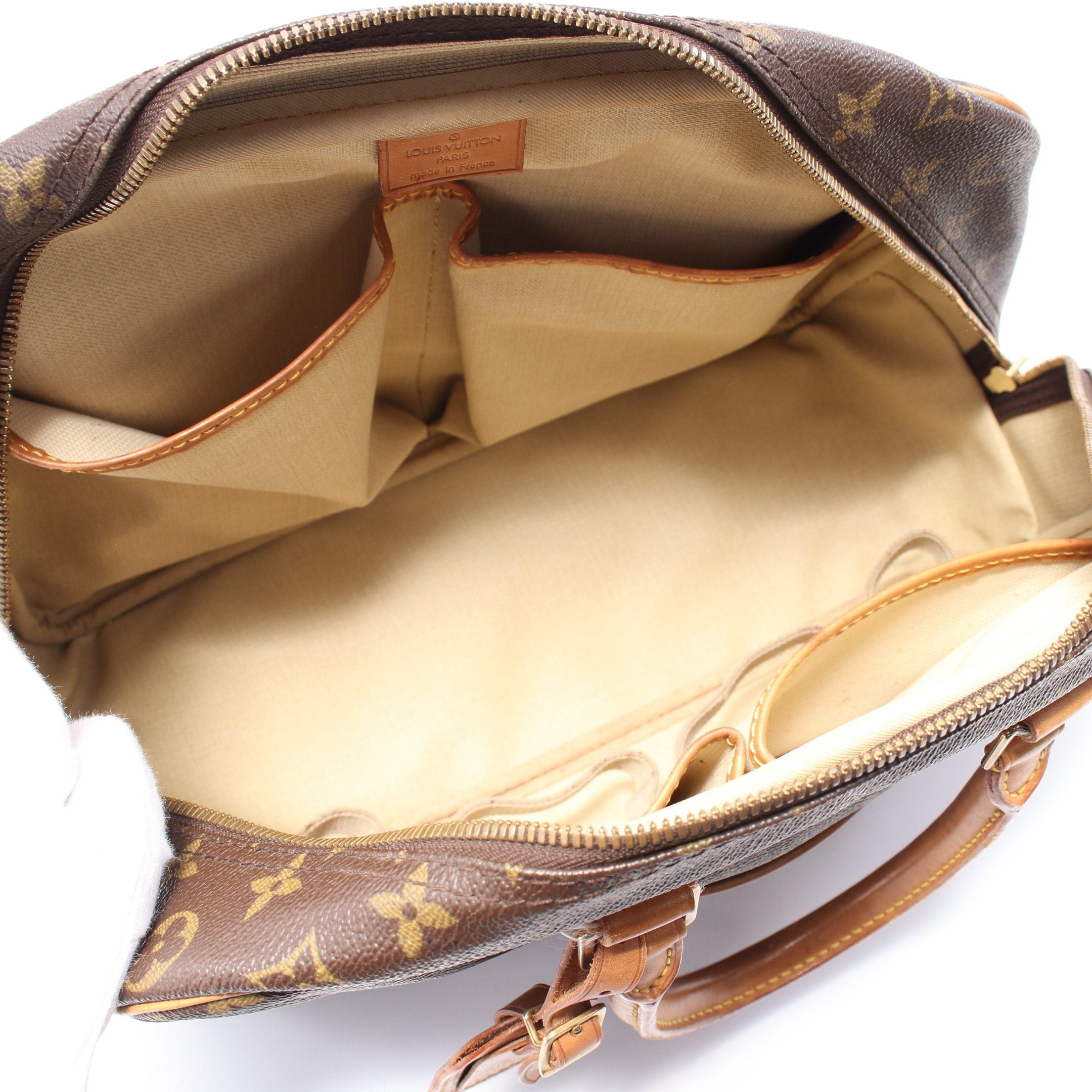 Louis Vuitton Louis Vuitton Deauville Bowling Vanity Monogram Handbag Leather Brown Size ONE SIZE - 3 Thumbnail