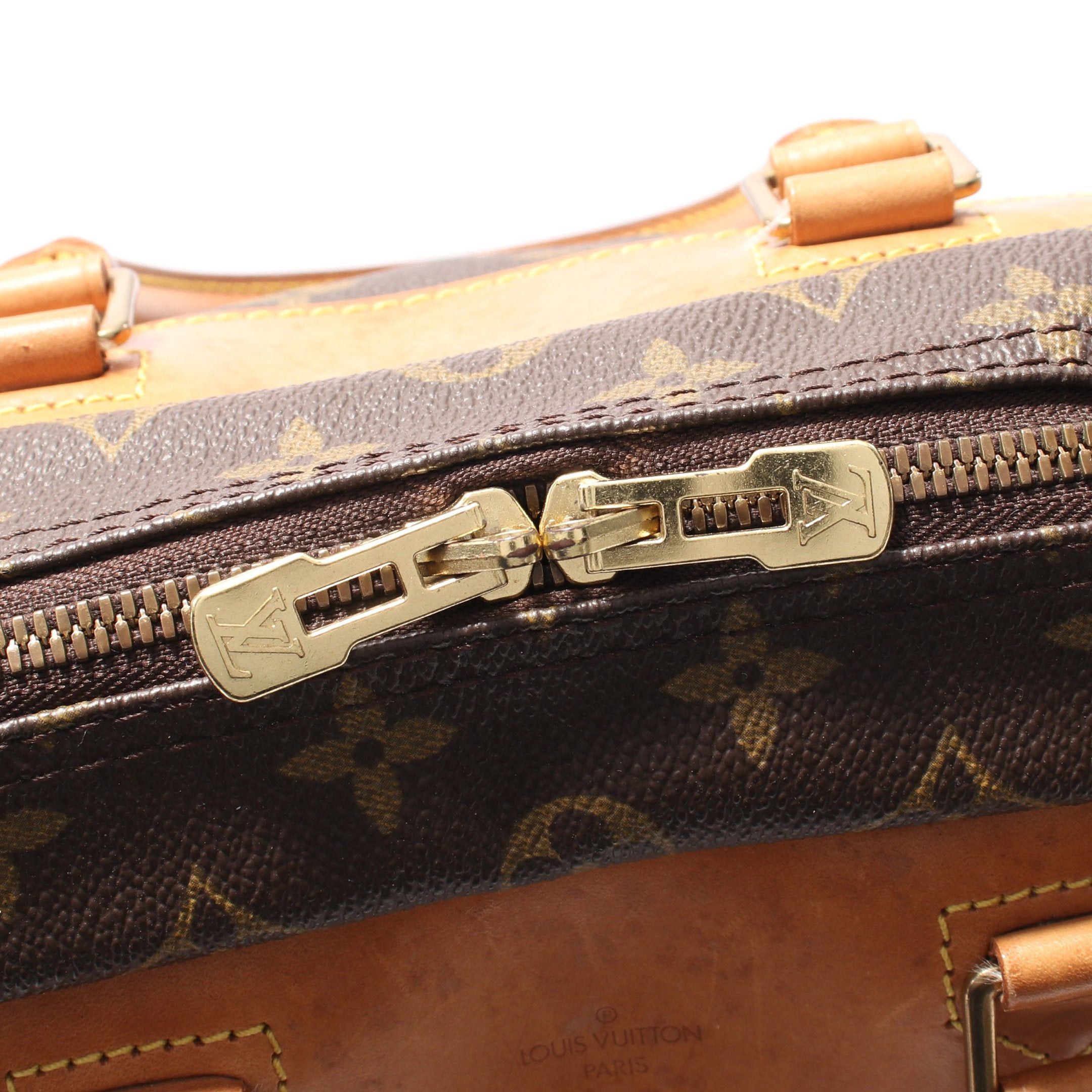 Louis Vuitton Louis Vuitton Deauville Bowling Vanity Monogram Handbag Leather Brown Size ONE SIZE - 13 Thumbnail
