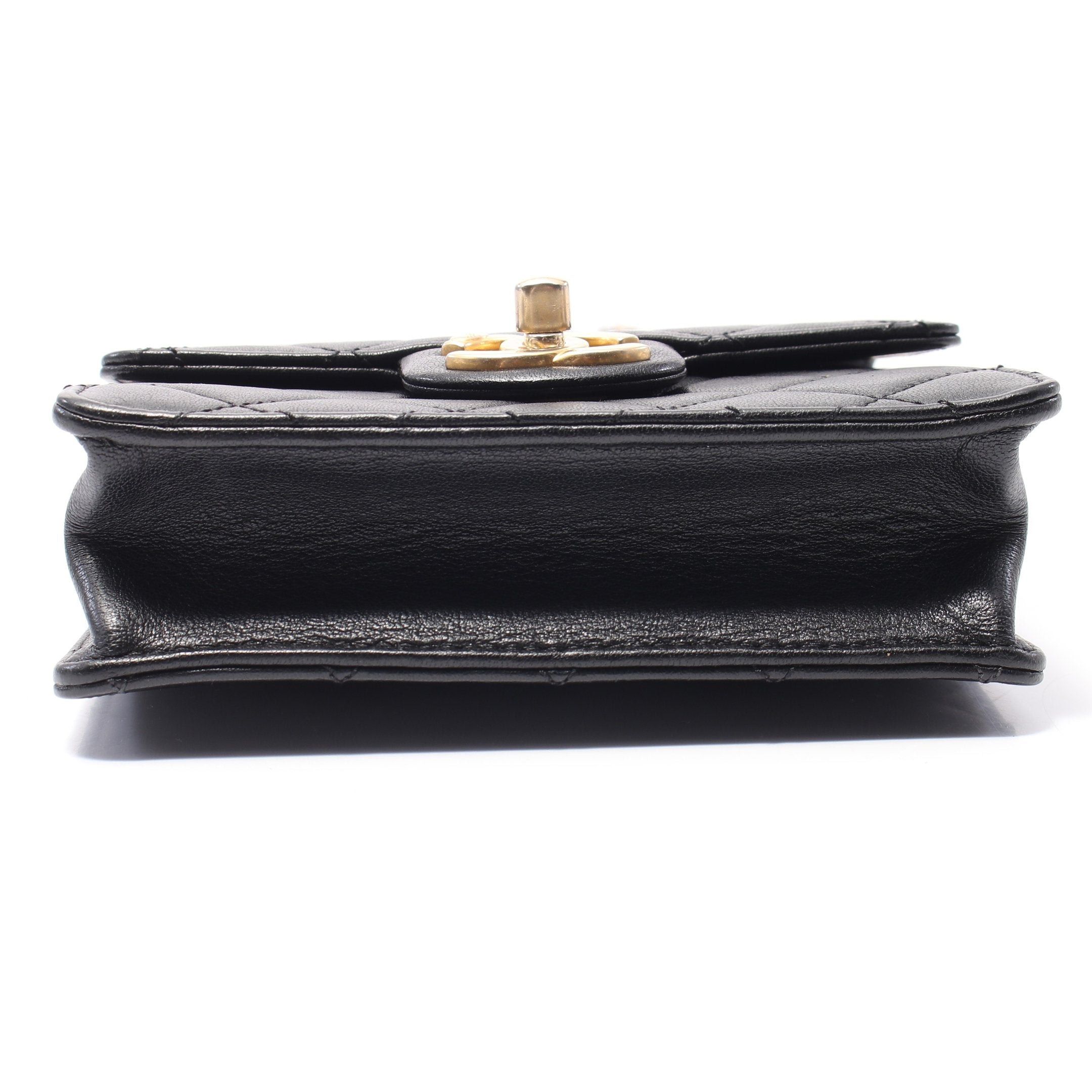 Chanel Chanel Matelasse Pearl Chain Shoulder Bag Lambskin Black Gold Hardware Size ONE SIZE - 10 Thumbnail