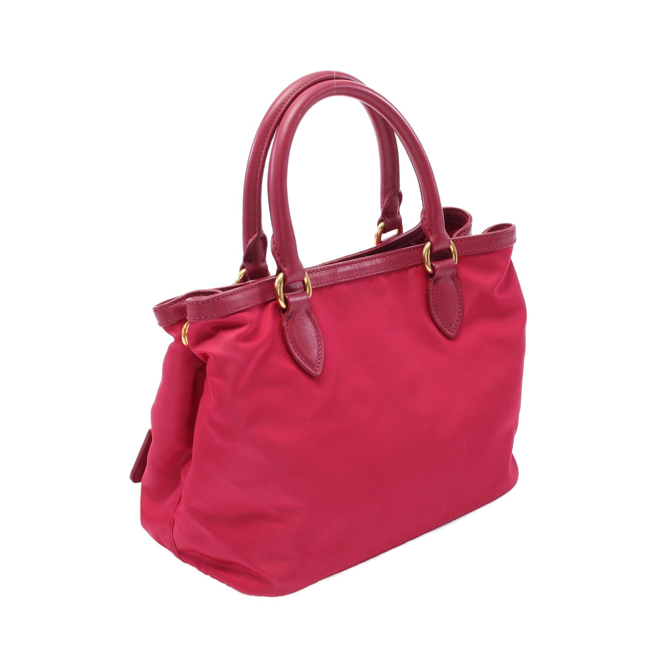 Prada Prada Tessuto Soft Ca Handbag Nylon Leather Pink Purple Size ONE SIZE - 2 Thumbnail