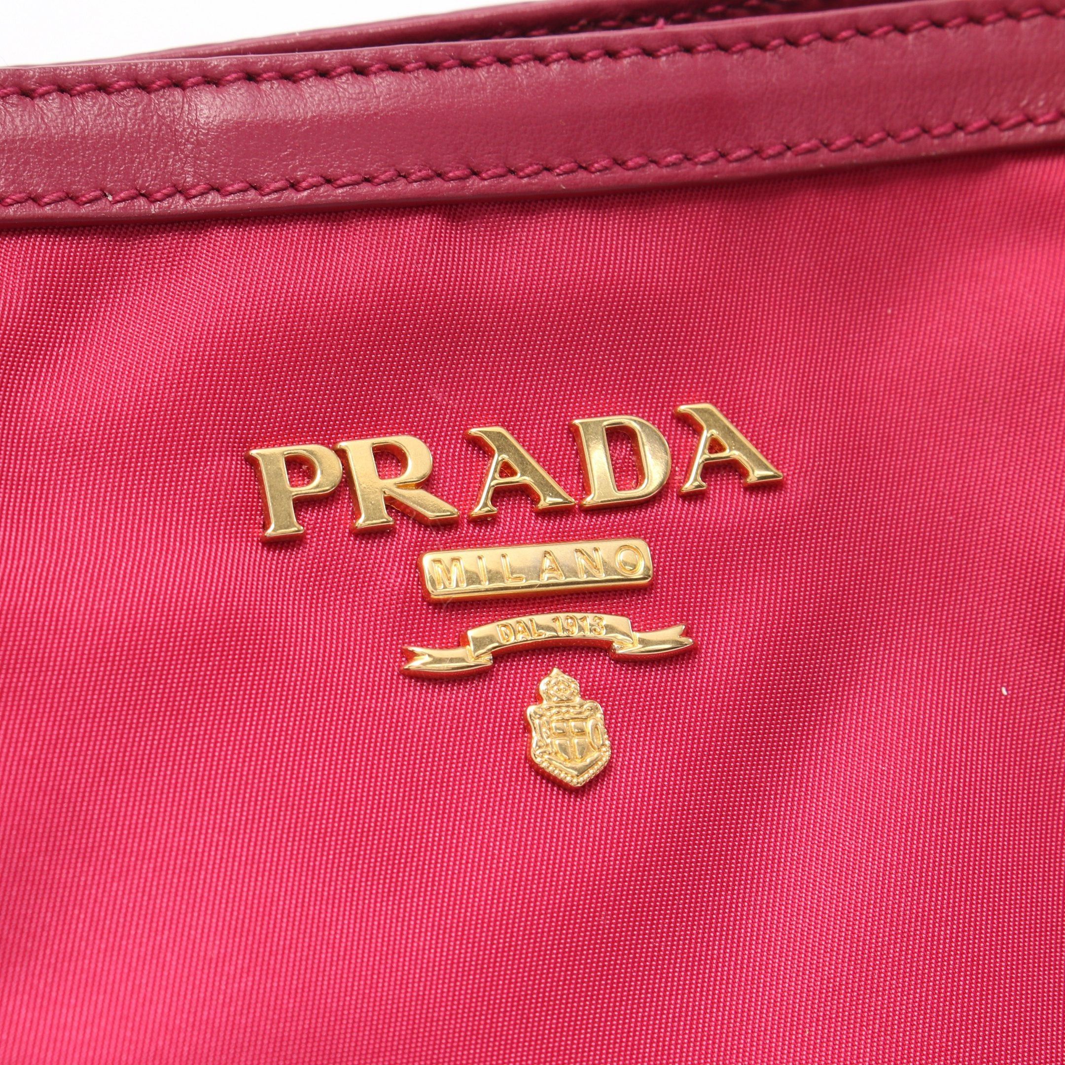 Prada Prada Tessuto Soft Ca Handbag Nylon Leather Pink Purple Size ONE SIZE - 5 Thumbnail