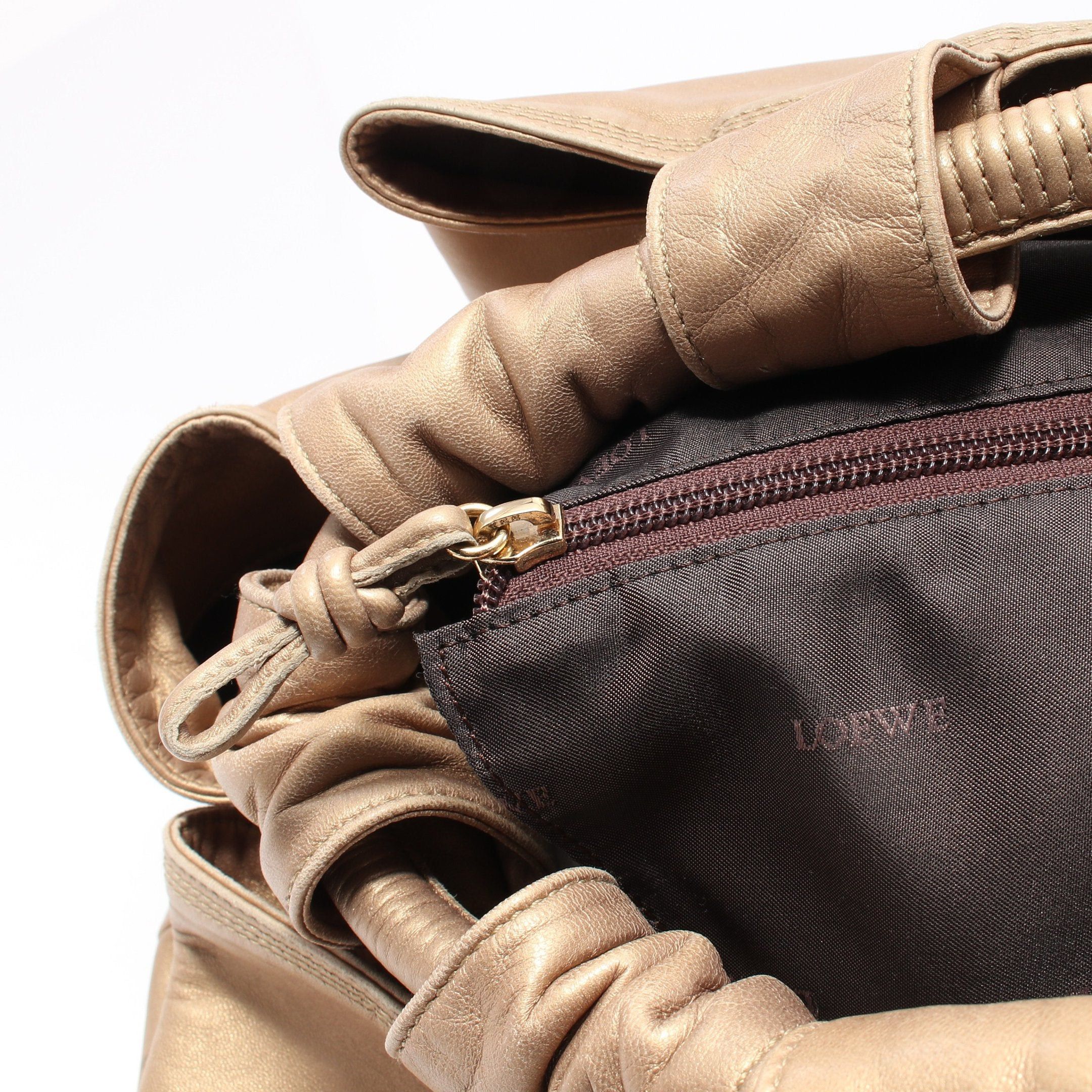 Loewe Loewe Nappa Aire Handbag Leather Gold Size ONE SIZE - 11 Thumbnail