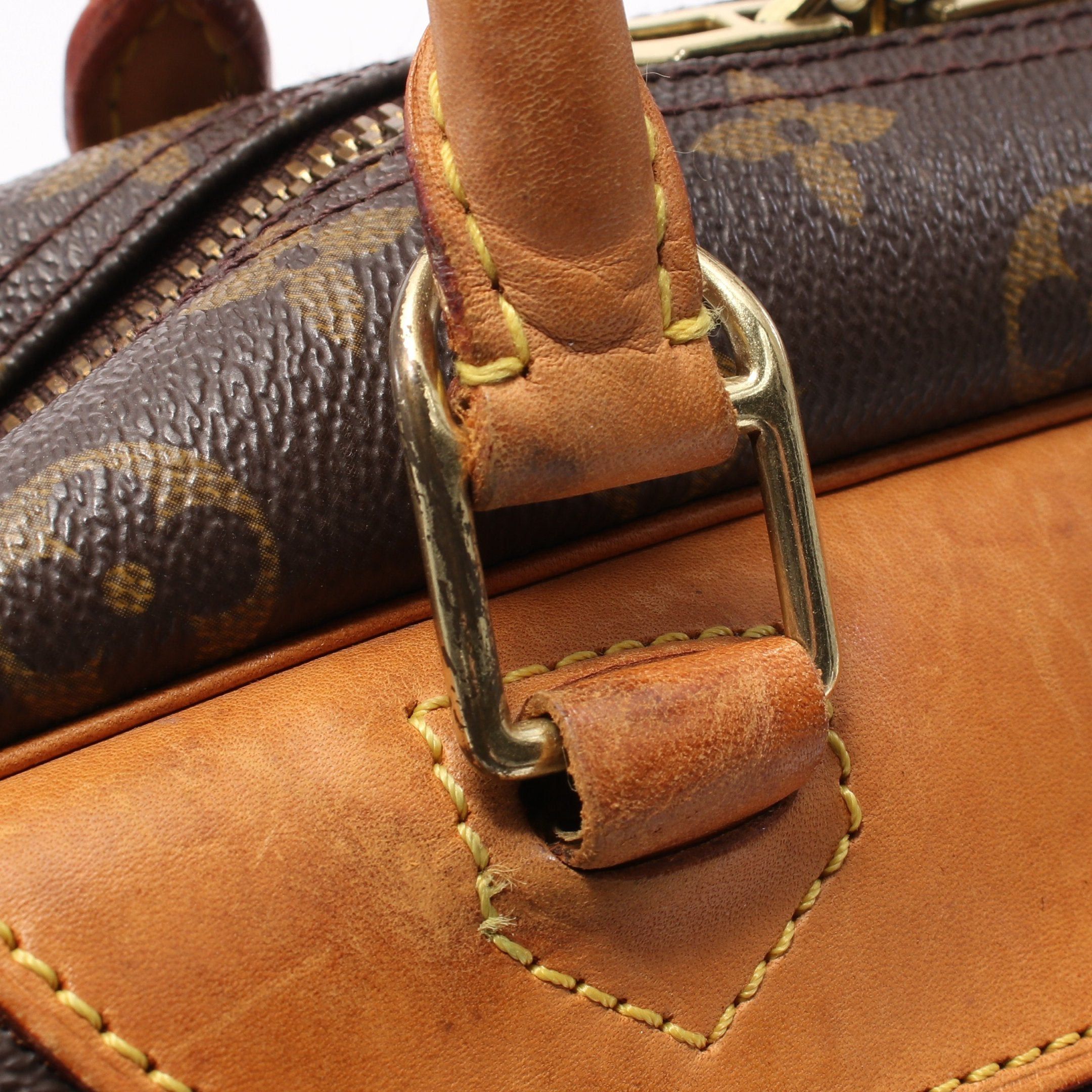 Louis Vuitton Louis Vuitton Deauville Bowling Vanity Monogram Handbag Leather Brown Size ONE SIZE - 9 Thumbnail