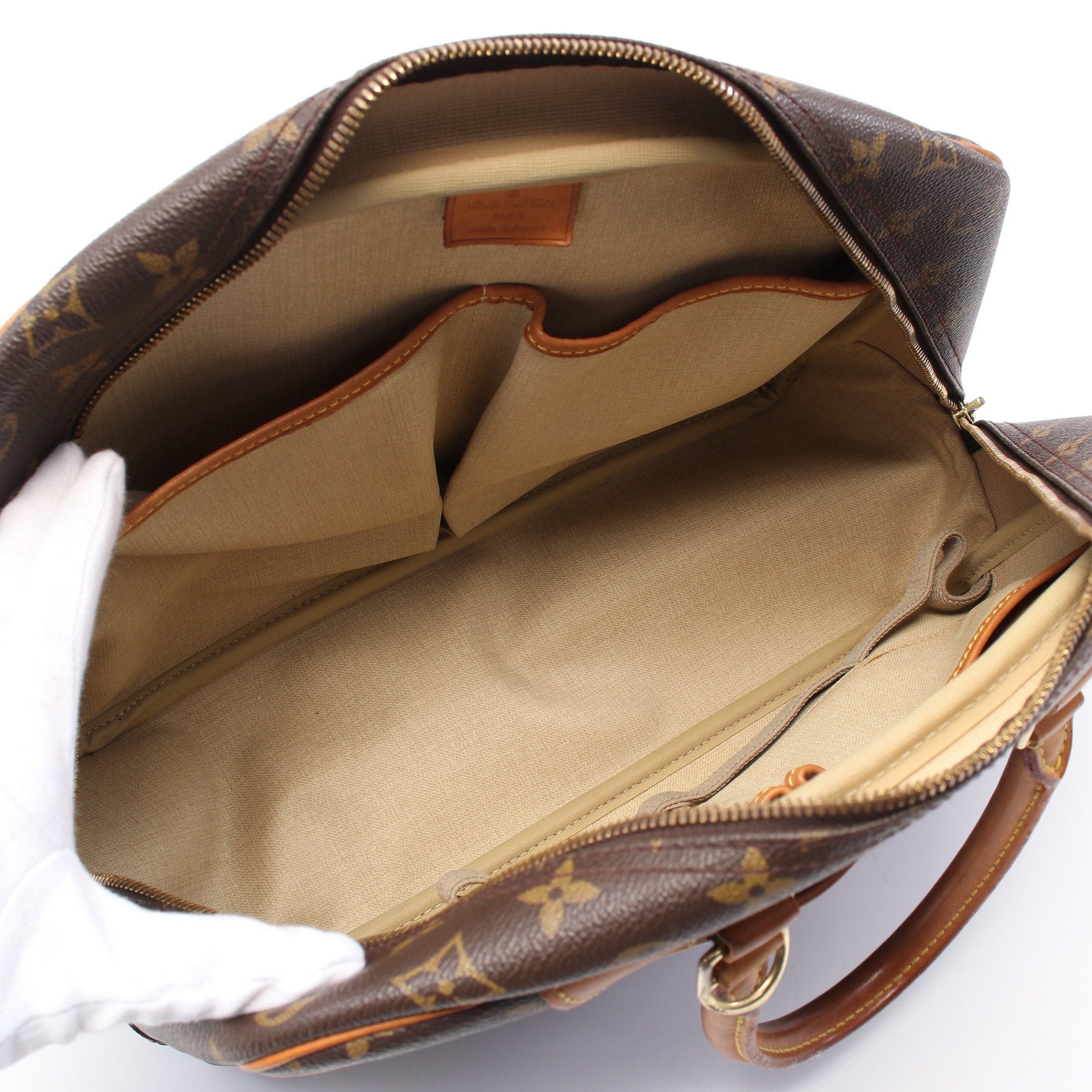 Louis Vuitton Louis Vuitton Deauville Bowling Vanity Monogram Handbag Leather Brown Size ONE SIZE - 3 Thumbnail