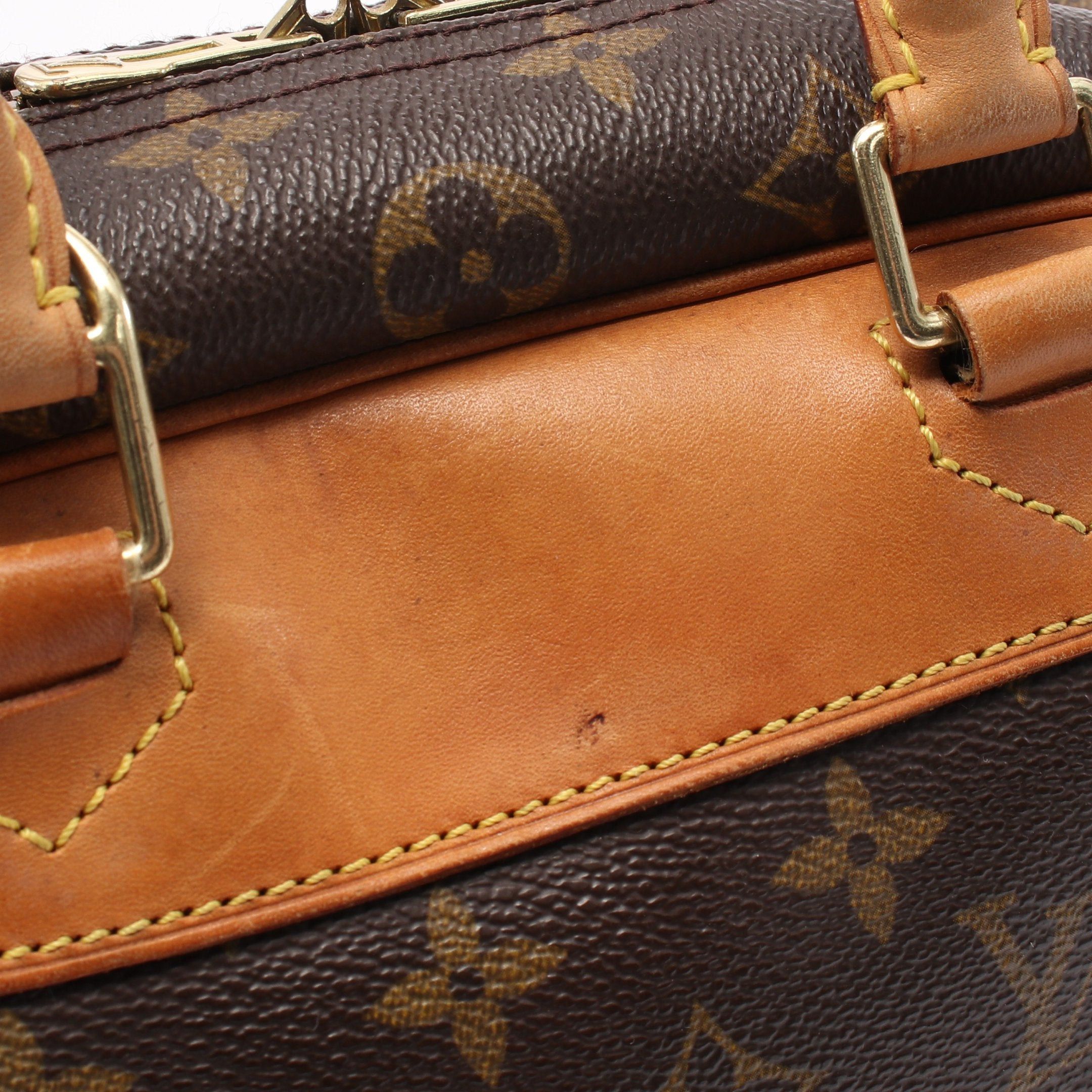Louis Vuitton Louis Vuitton Deauville Bowling Vanity Monogram Handbag Leather Brown Size ONE SIZE - 8 Thumbnail
